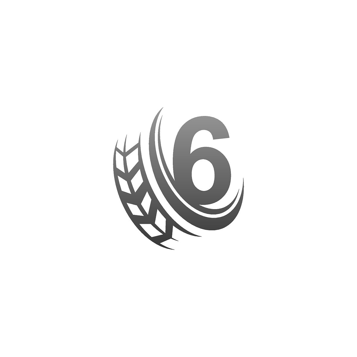 数字6与拖轮图标设计模板插图