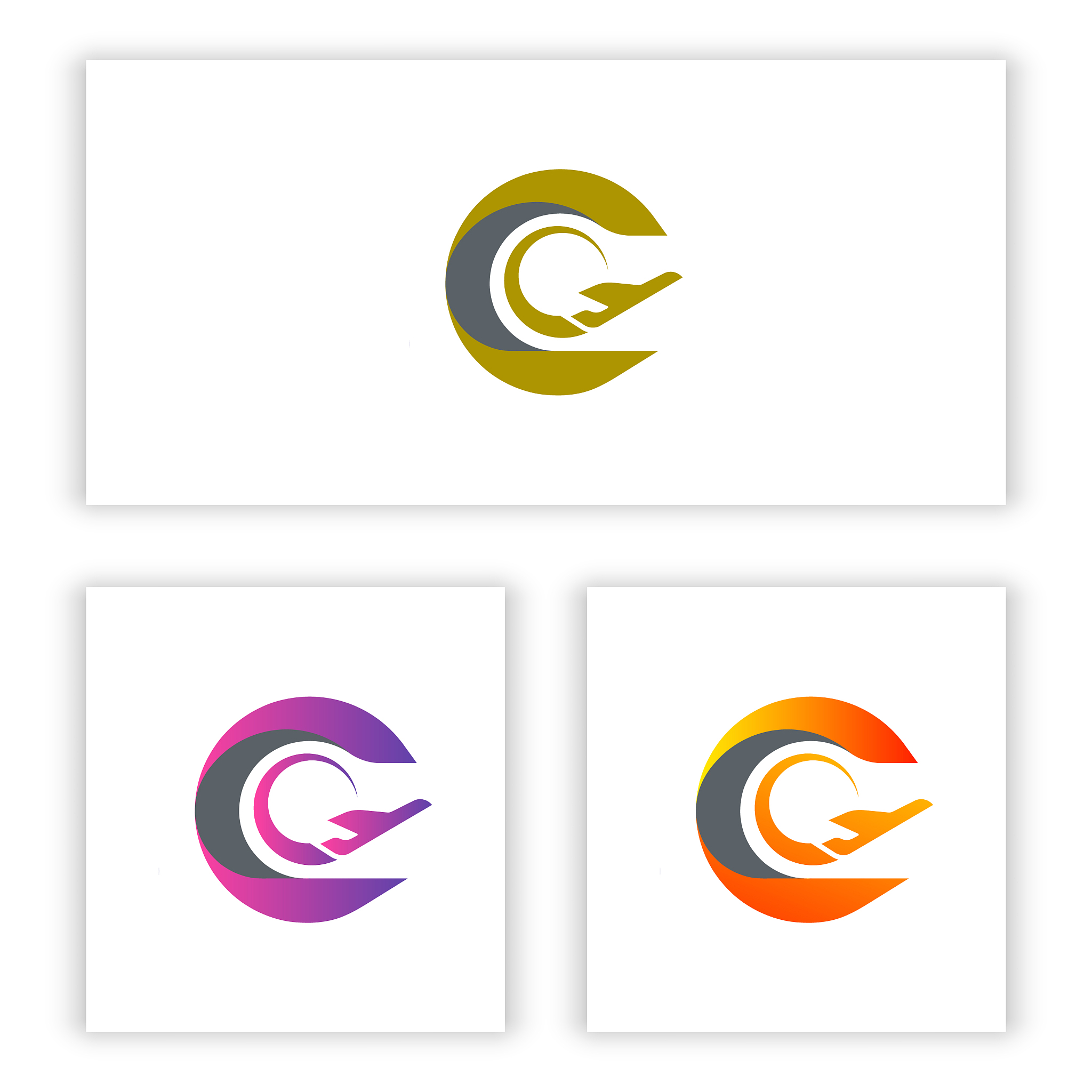 logo letter c template has a plane shape for your