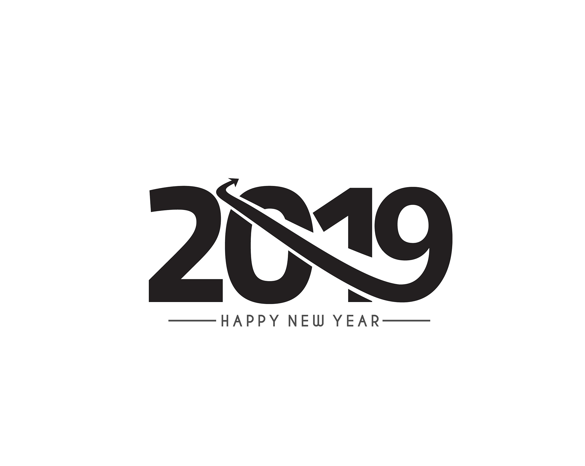 happy new year 2019 text design  patter, vector illustration.