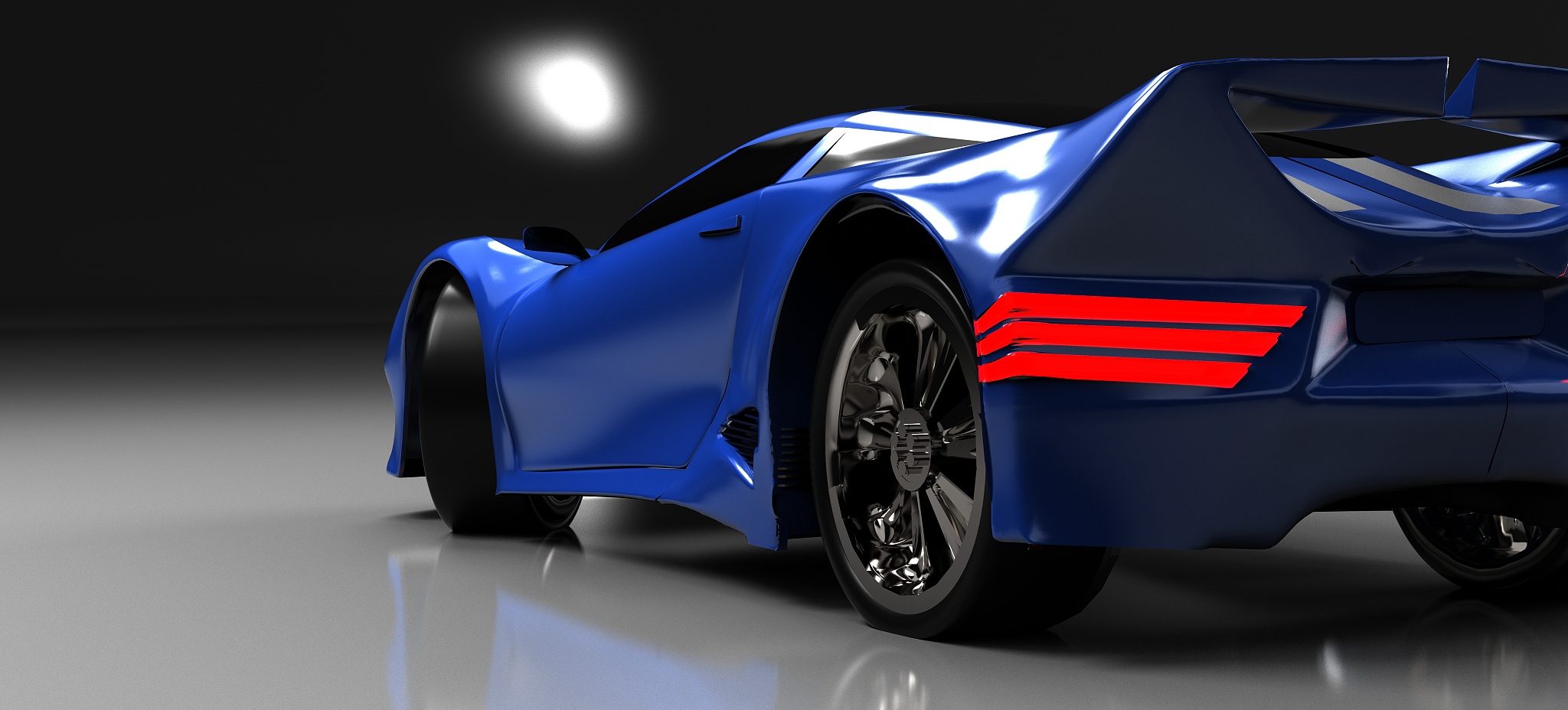 modern blue sports car ,3d ,render.