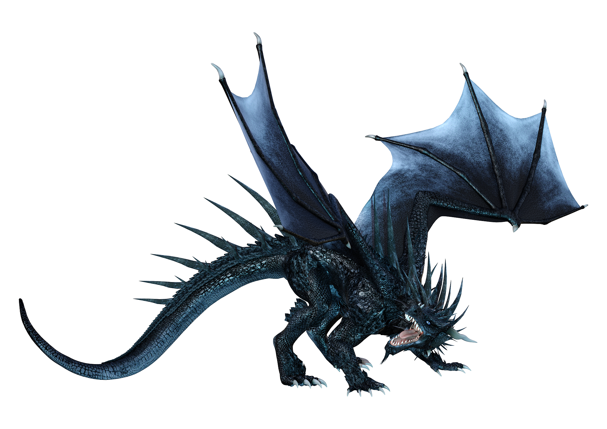 3d illustration fantasy dragon on white