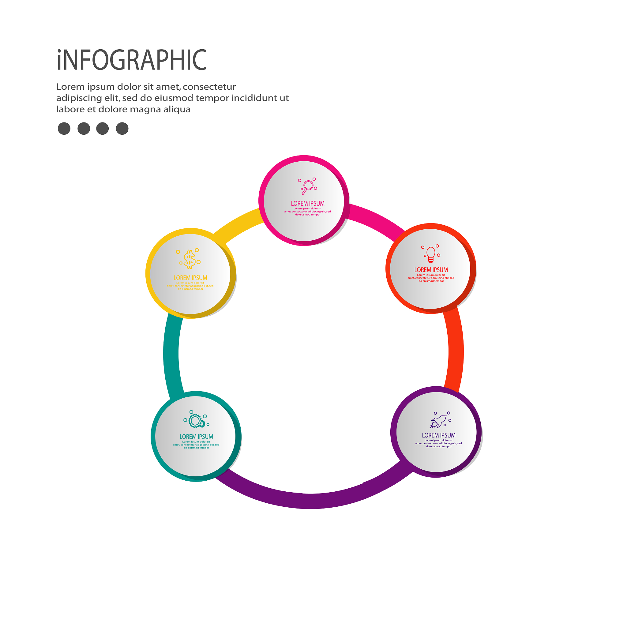 circular arrows for infographics. chart, graph, diagram vector t