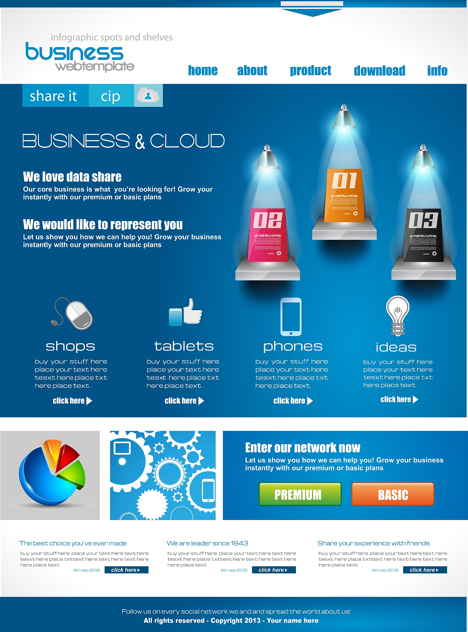 website template for corporate business and cloud