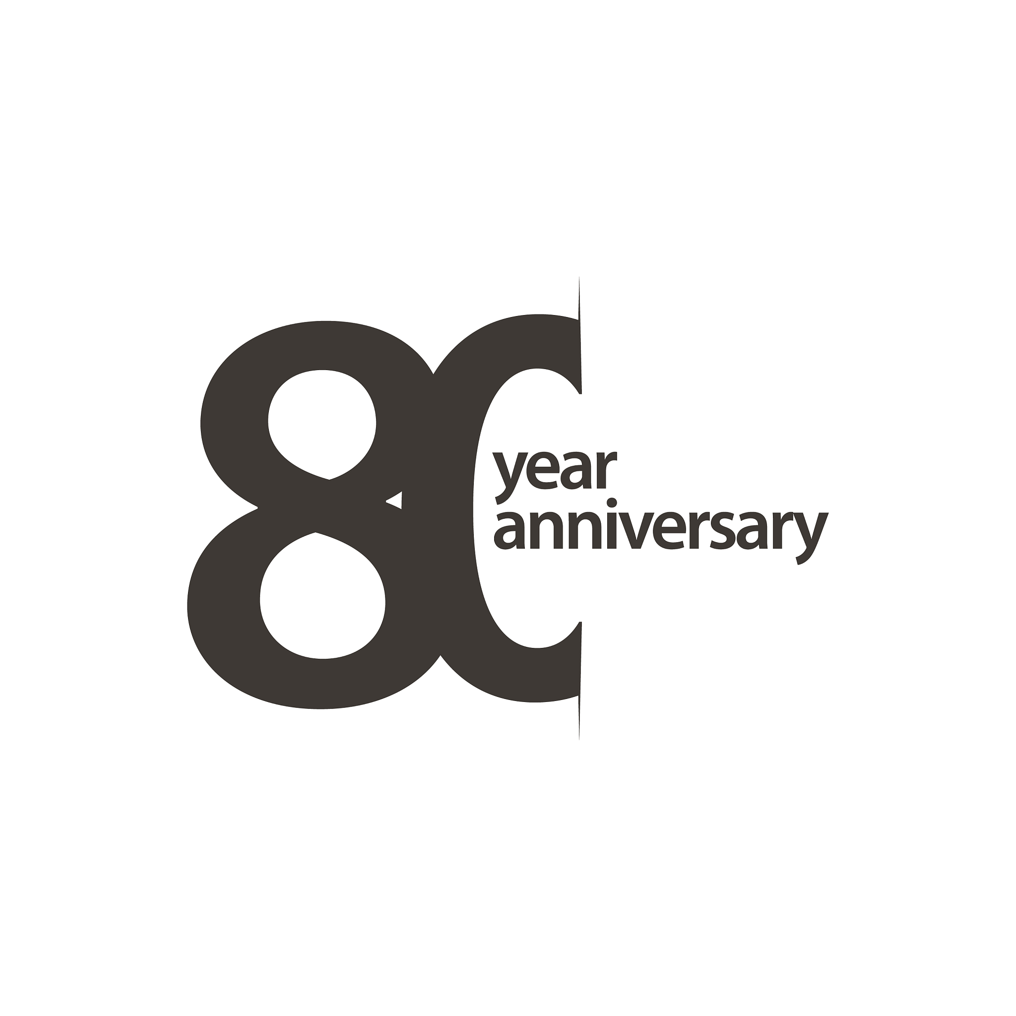 80 year anniversary template design