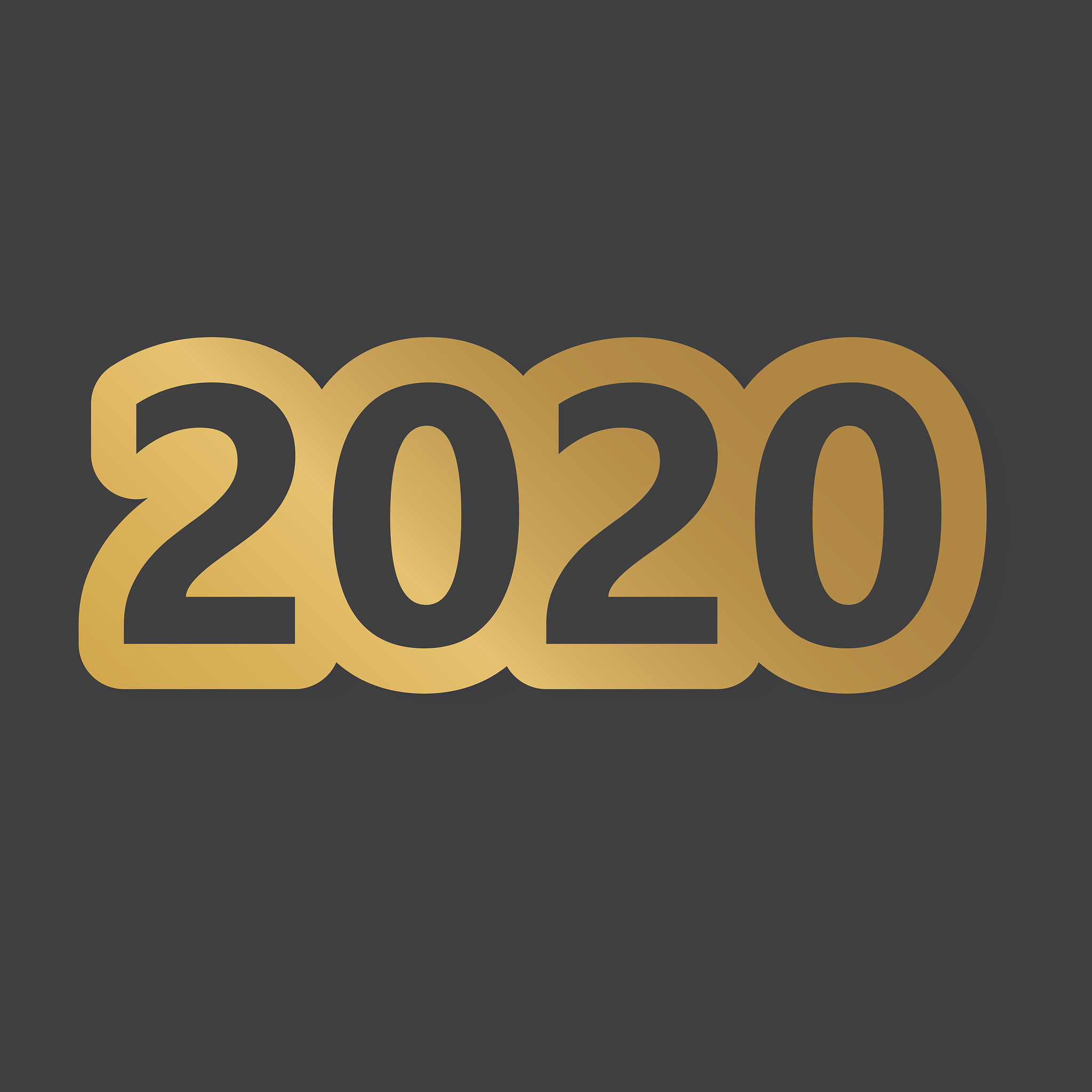 golden 2020 year concept