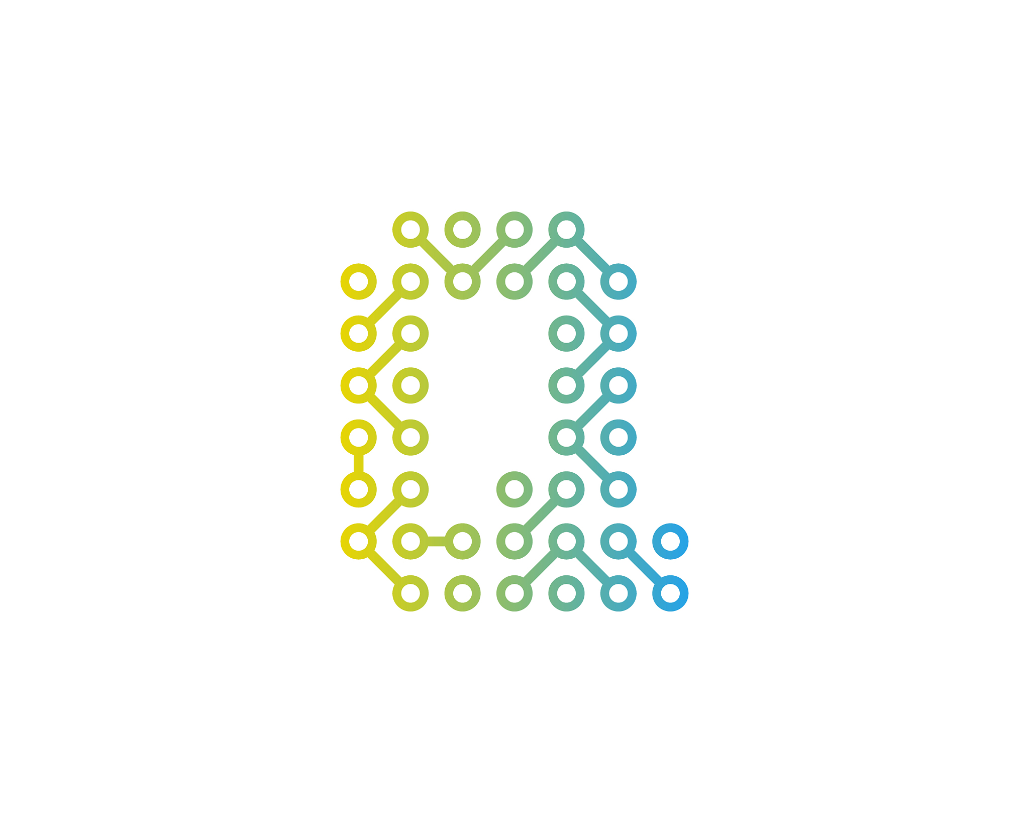 q circuit technology letter and number logo icon