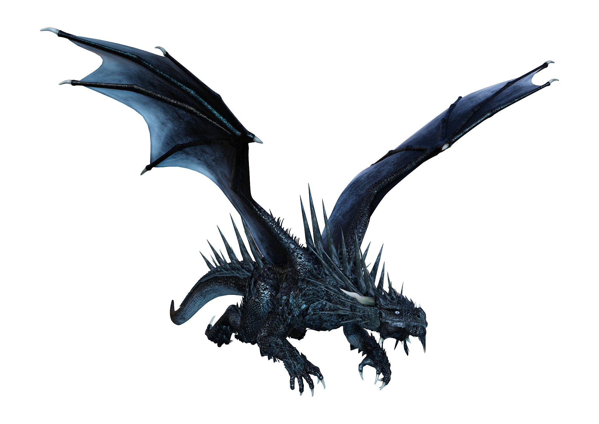 3d illustration fantasy dragon on white