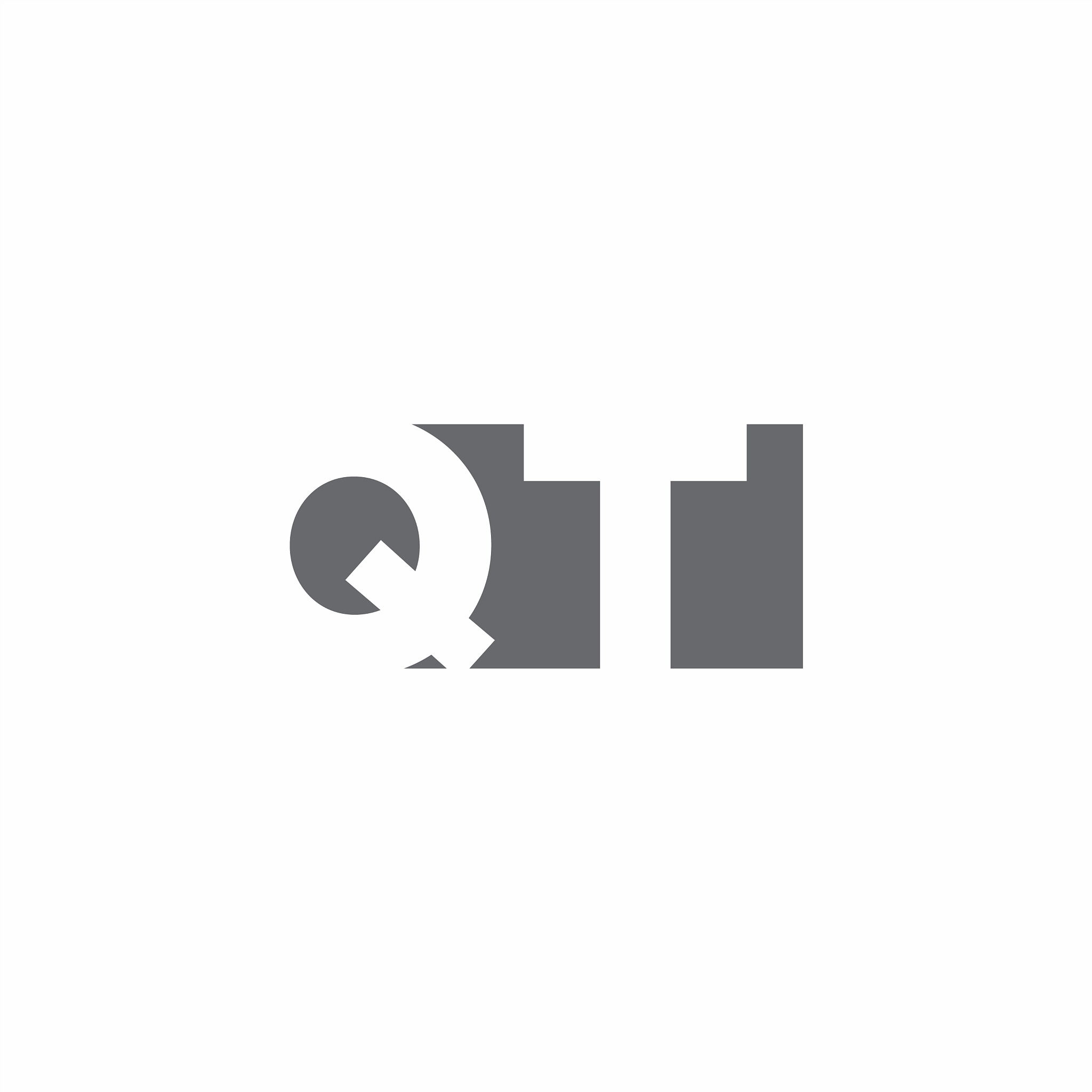 qt logo monogram with negative space style design