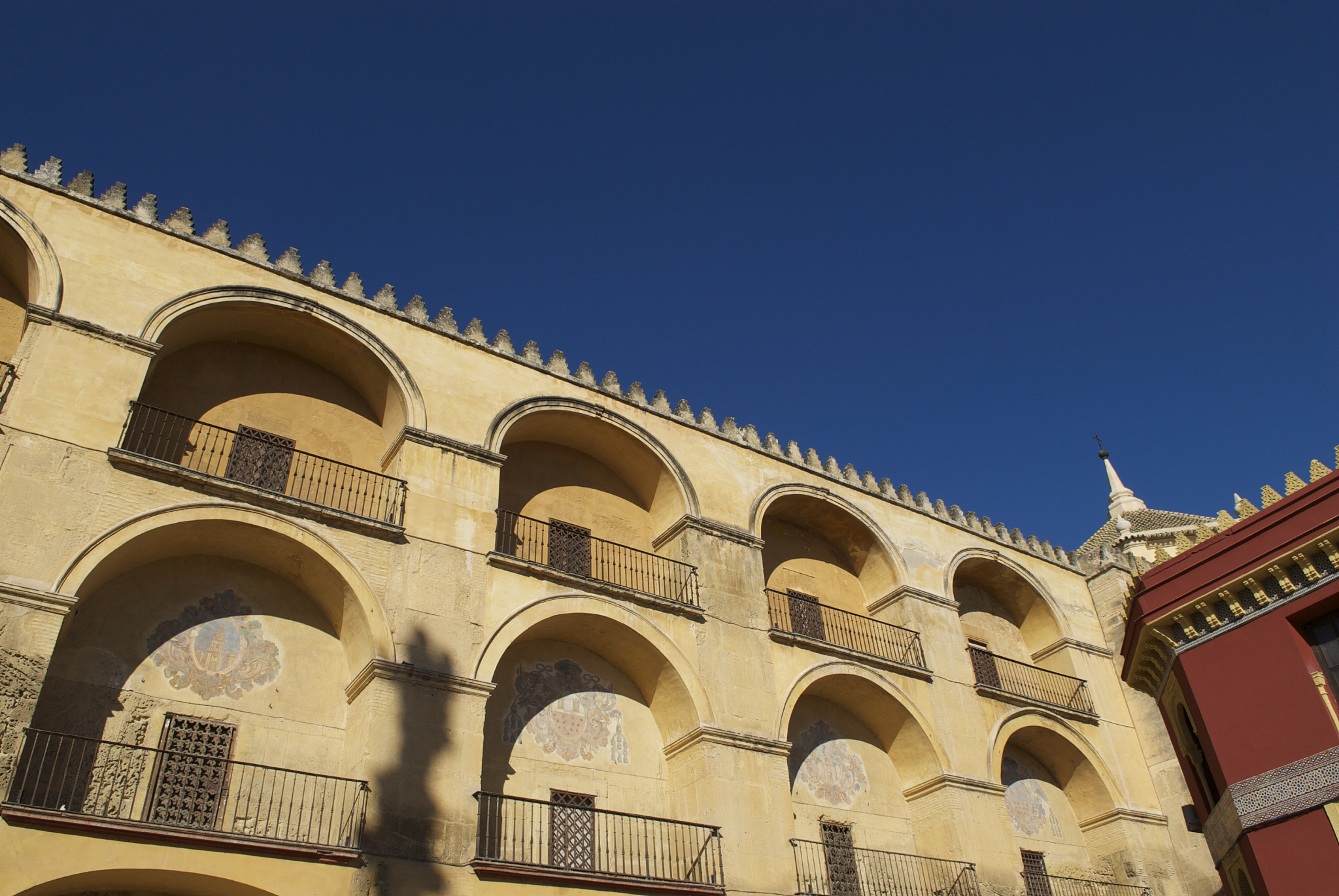 exterior wall of the mezquita in córdoba