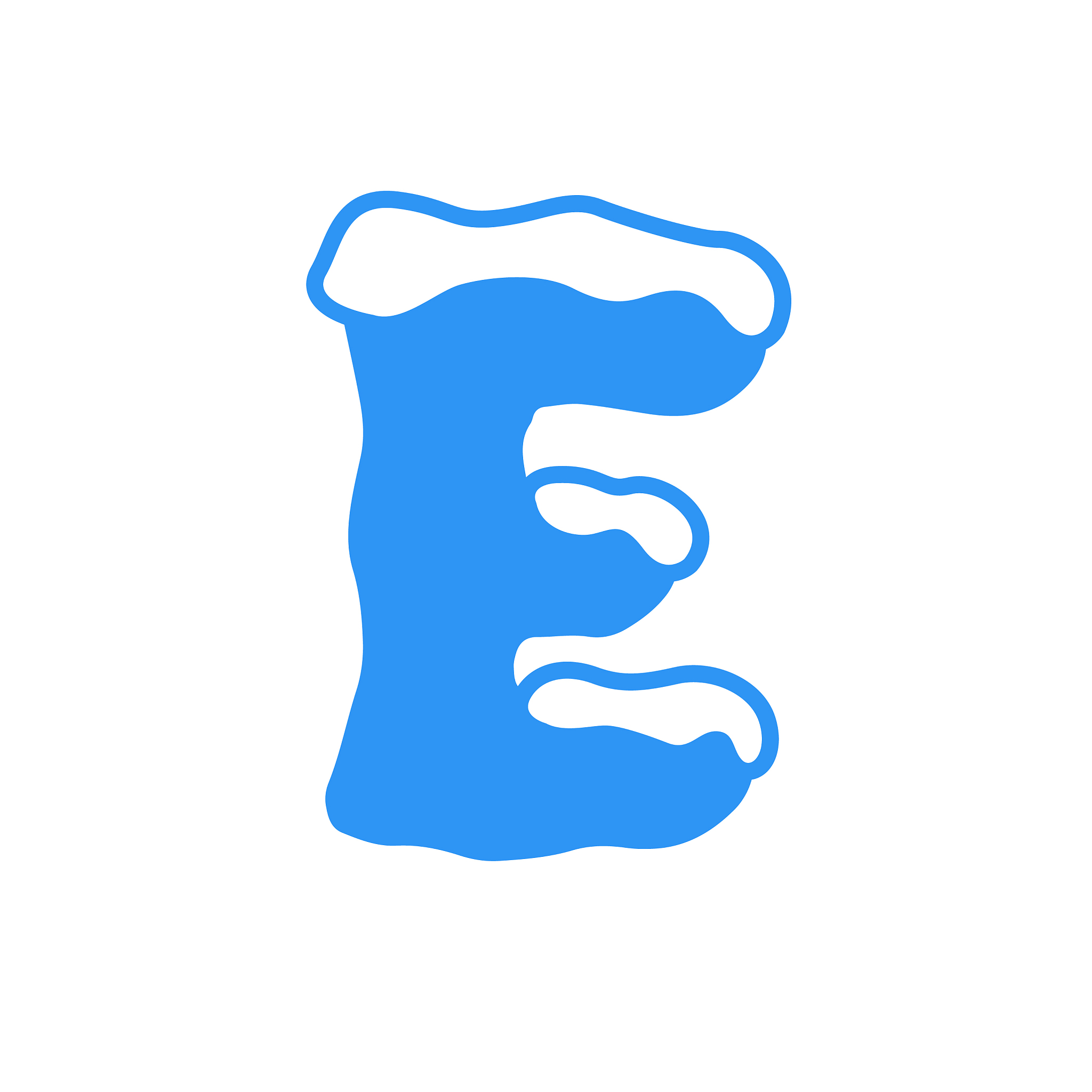 snow letter logo e