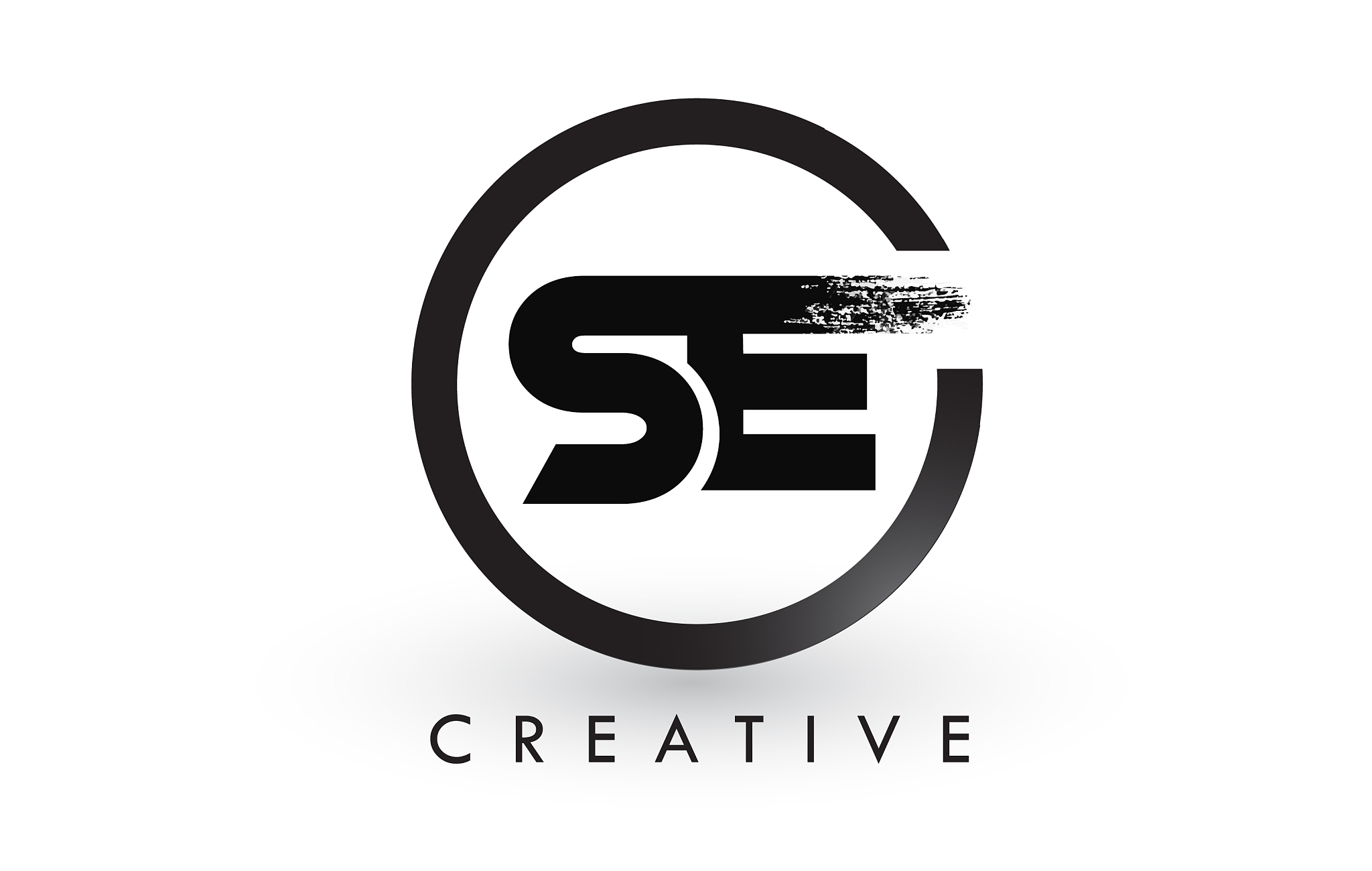 se brush letter logo design creative brushed