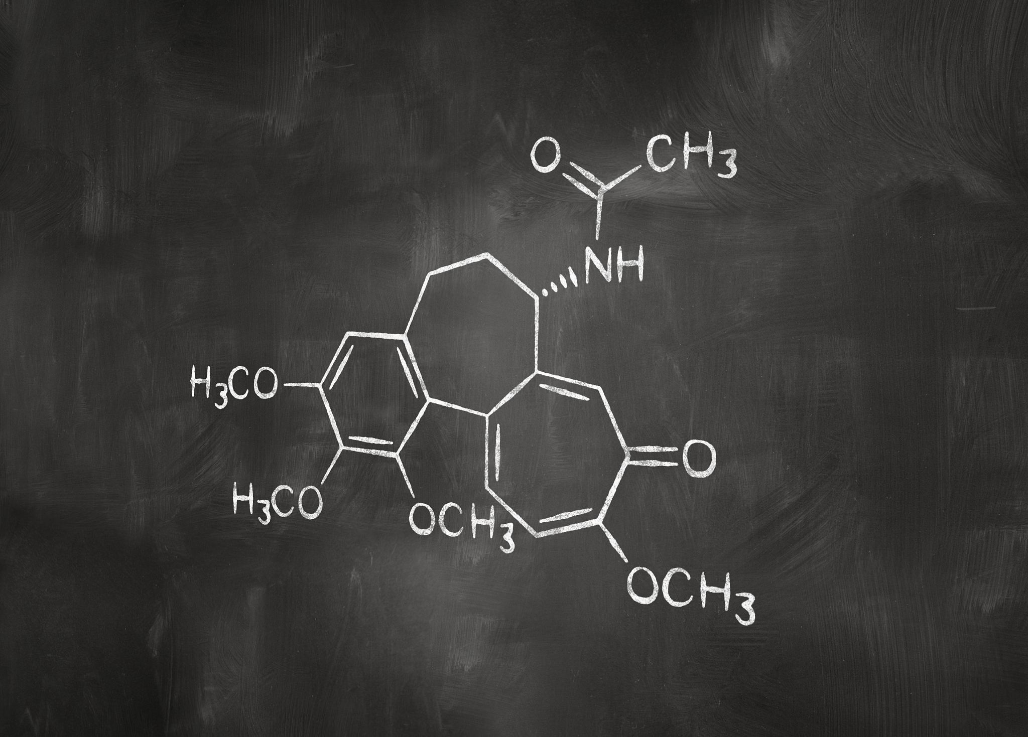 chemical formula on chalkboard