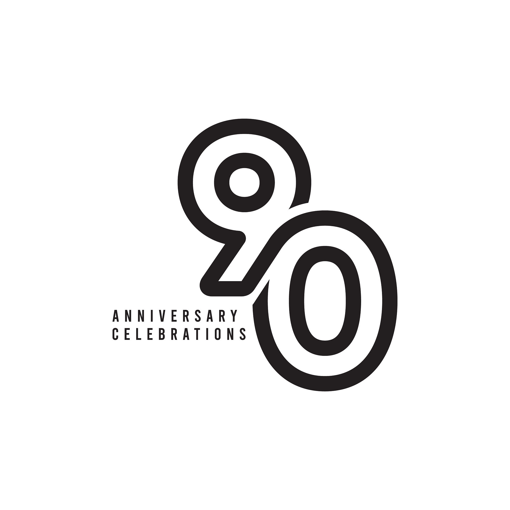 90 years anniversary celebrations template design