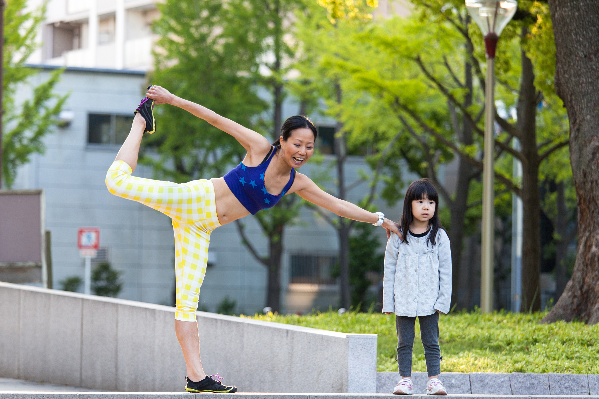 yoga in a park