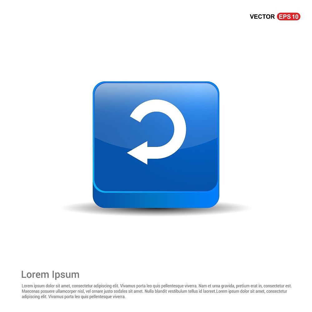back icon - 3d blue button.