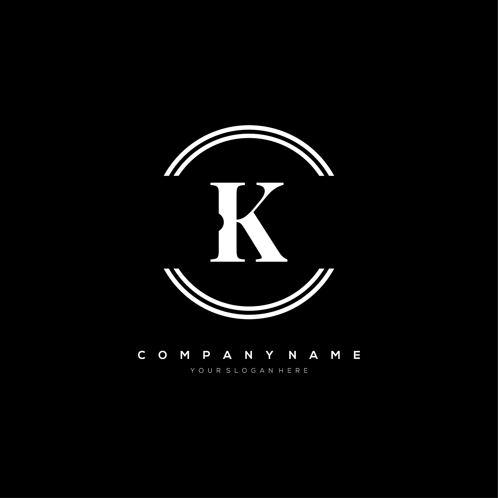 k letter logo template