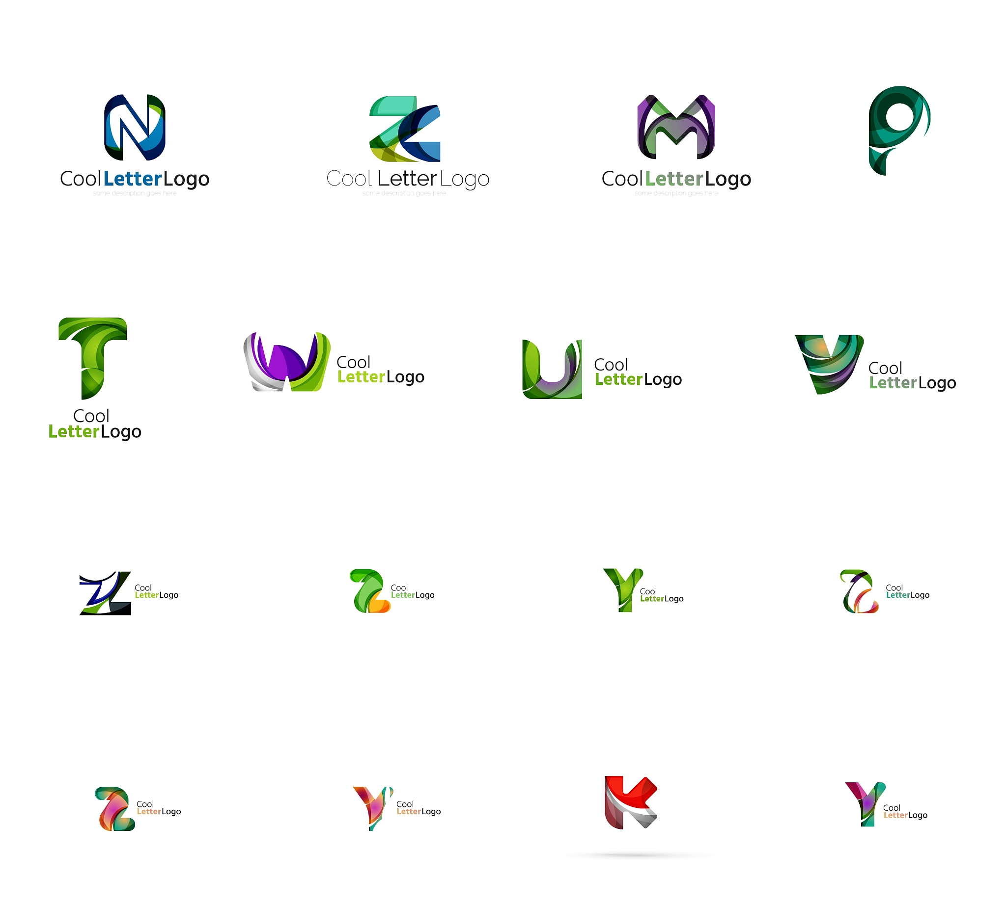 set of universal company logo ideas business icon