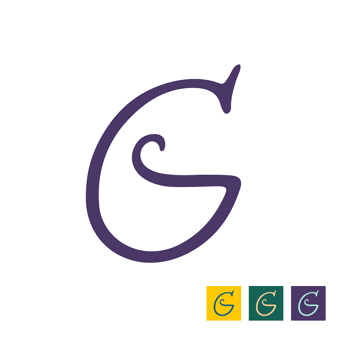 字母g标志,图标.手绘孤立字母g符号.手写,字母的标志.