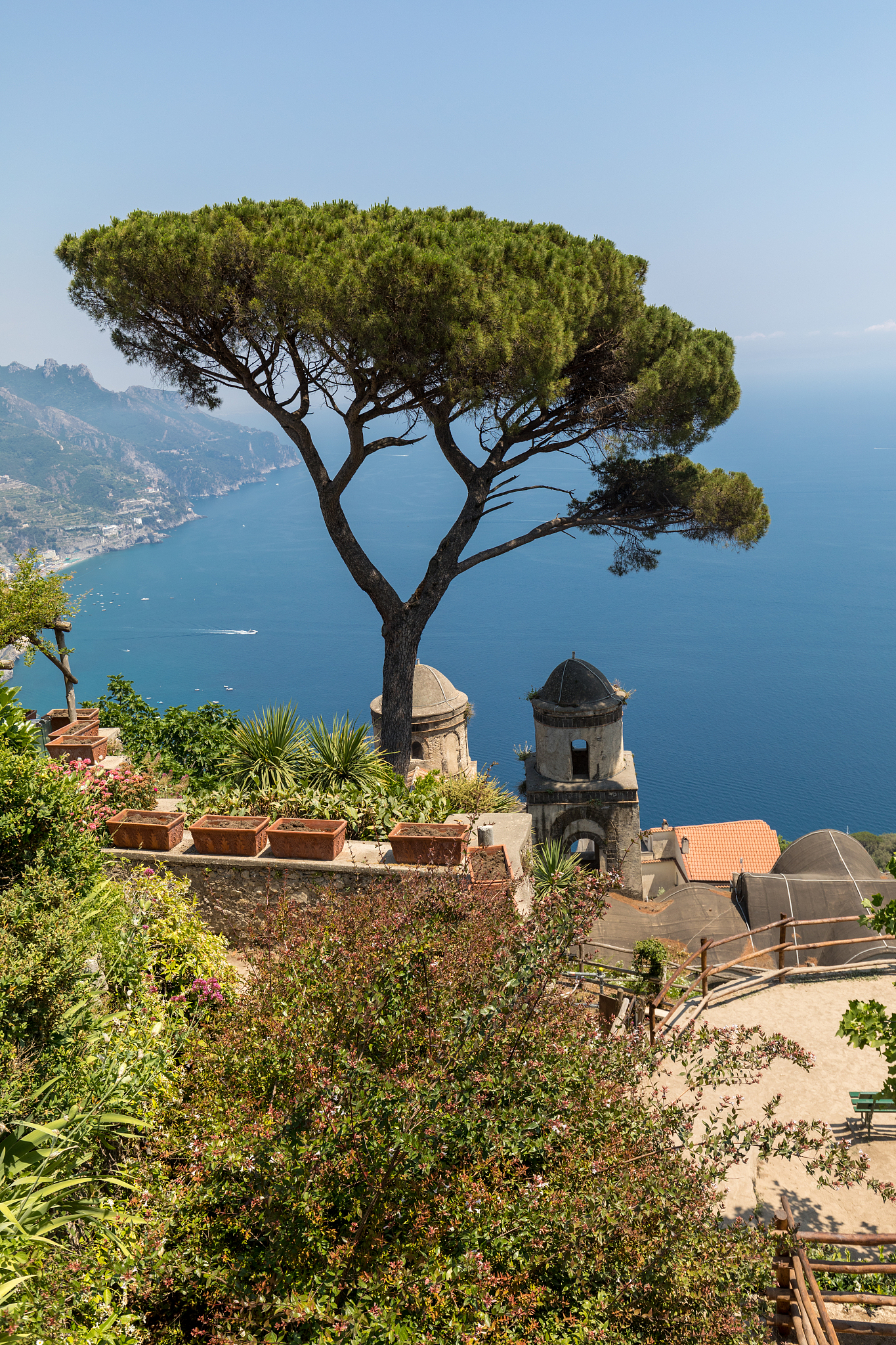 view over gulf of salerno from villa rufolo, ravello, campania, 