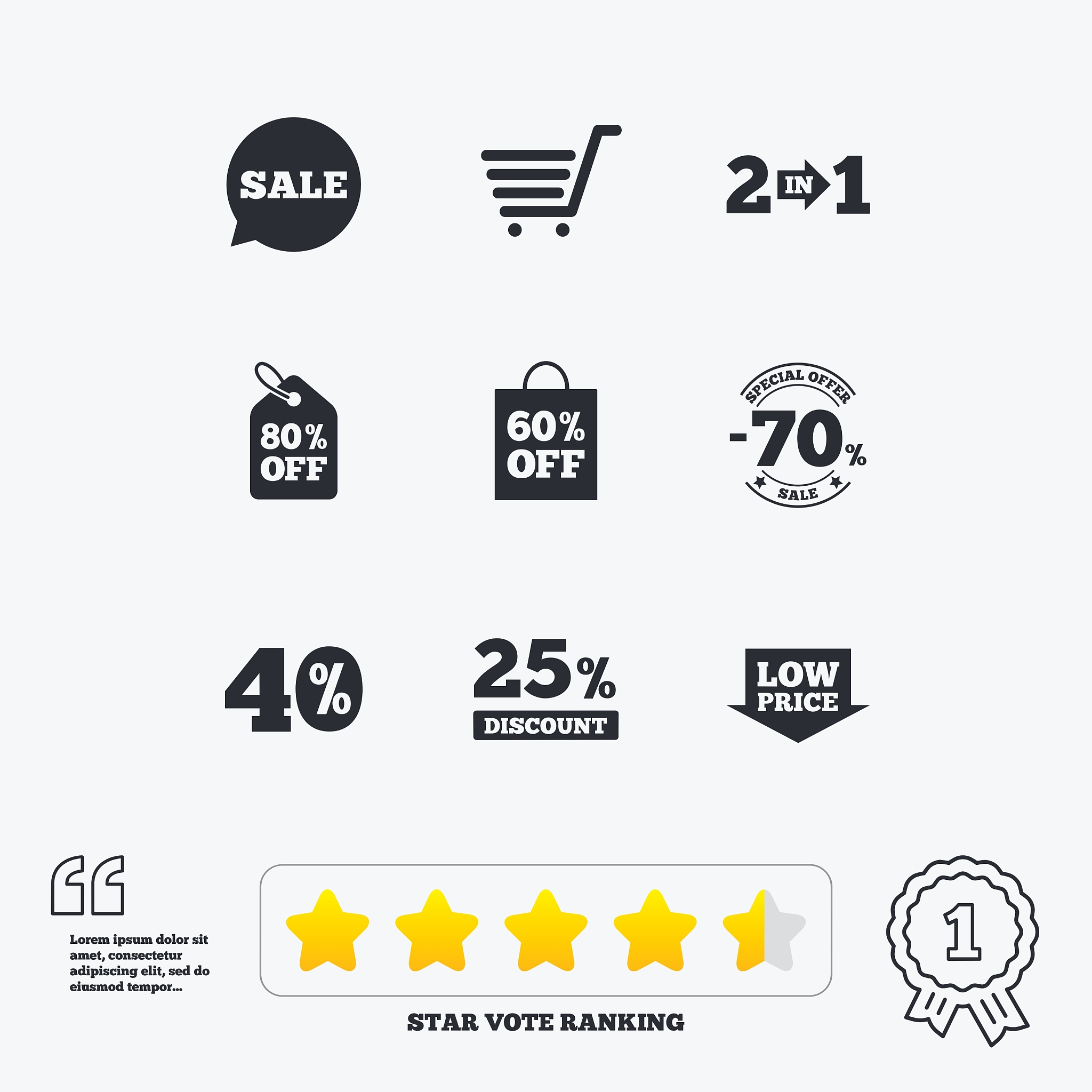 sale discounts icon shopping deal signs