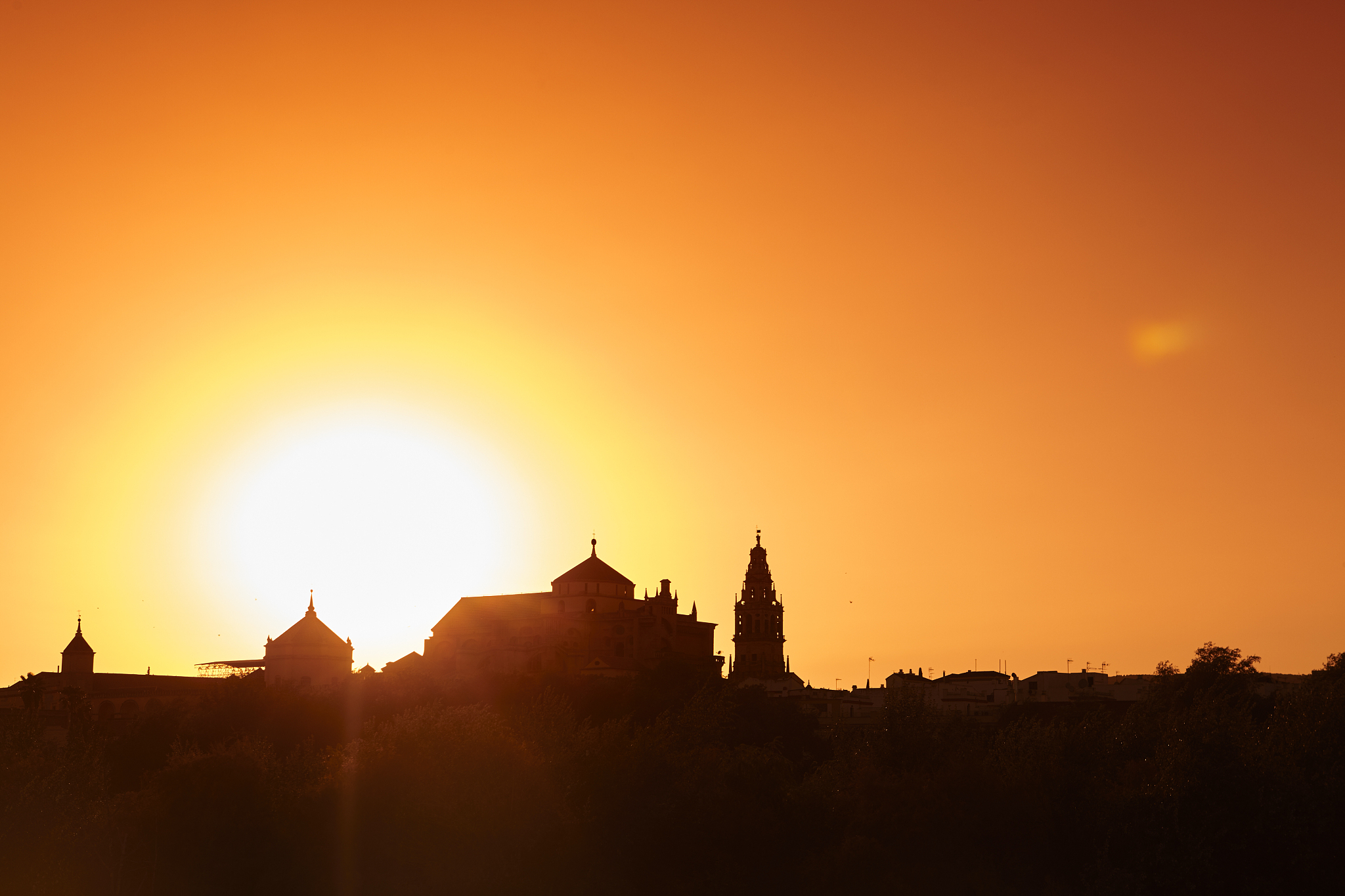 the mosque cathedral of cordoba at sunset