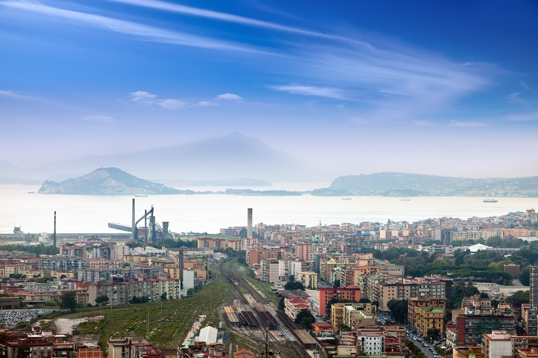 italy. naples. view of the city on top