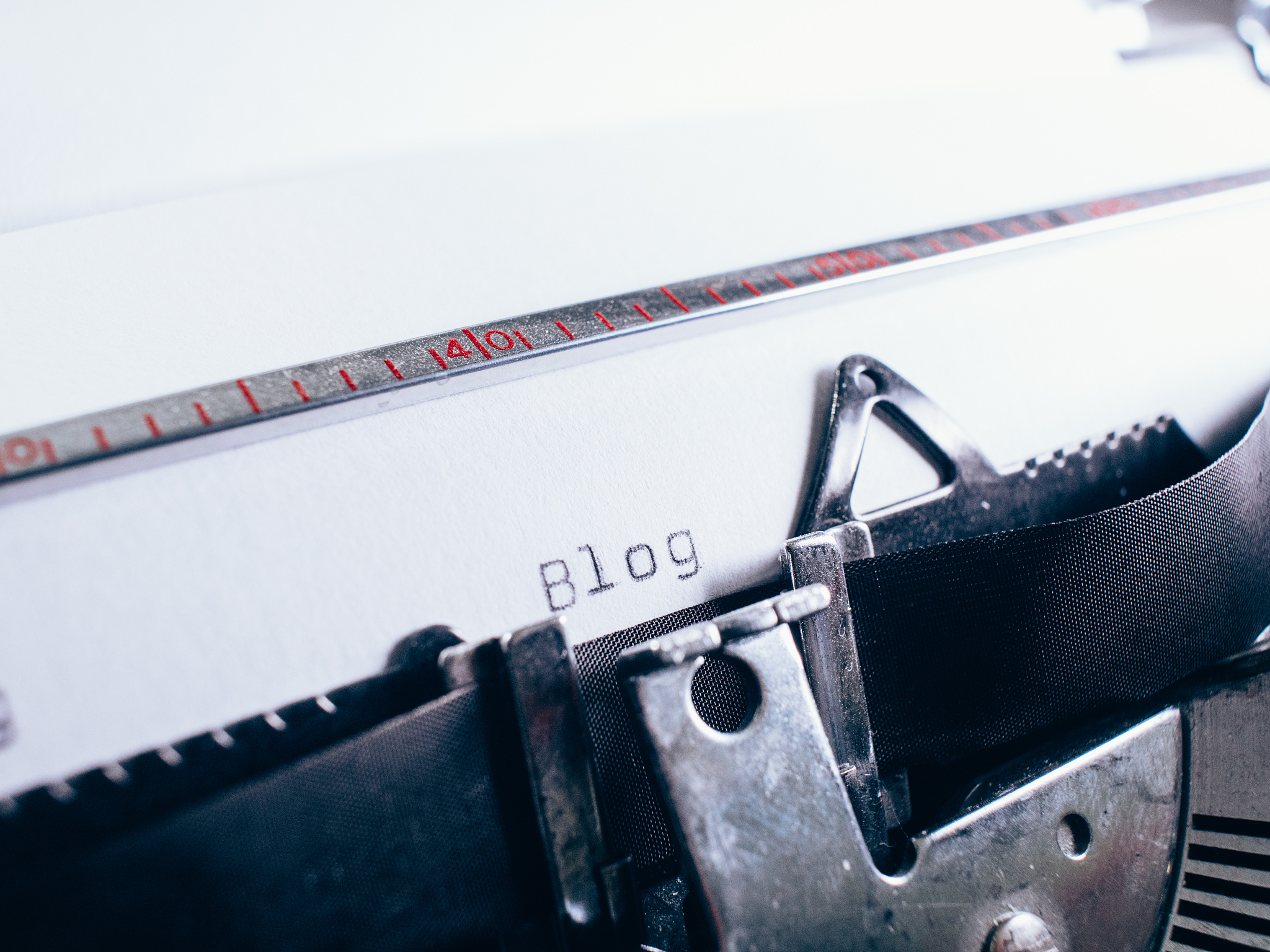 blog typed on paper on vintage typewriter