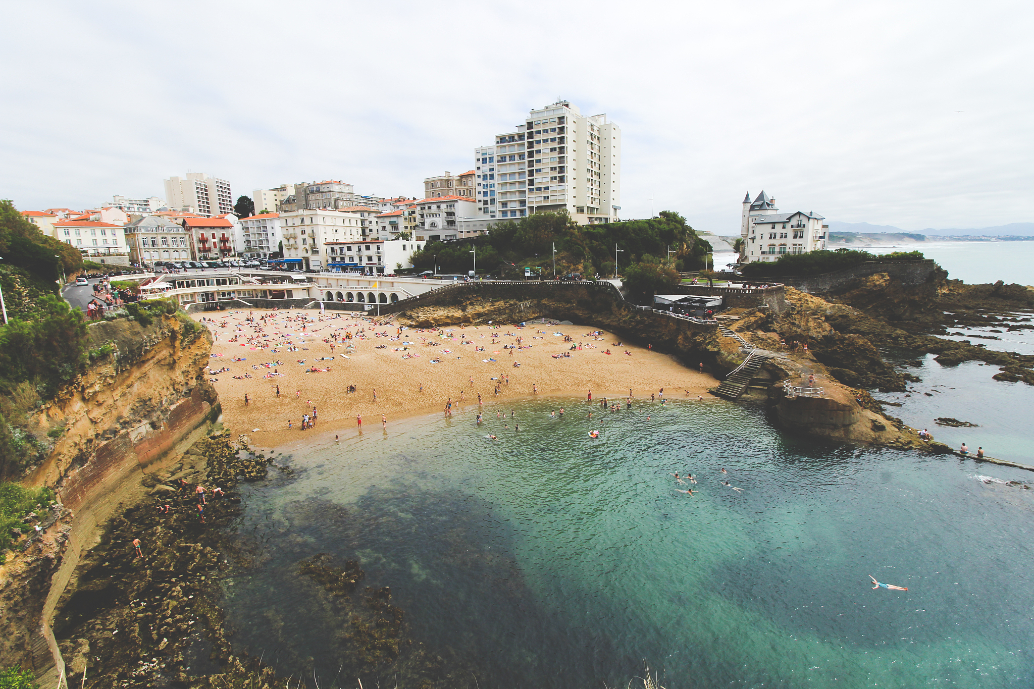 the coast of biarritz on a summer day