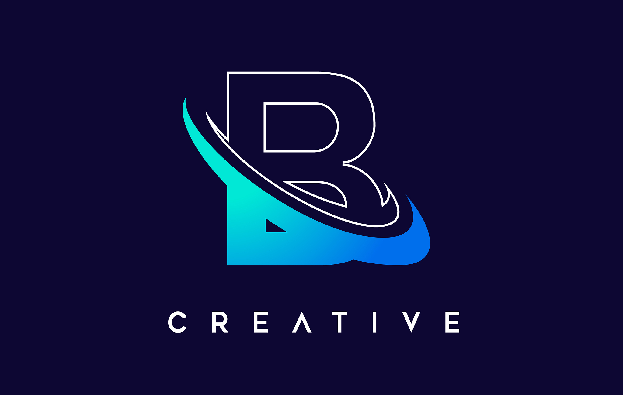 letter b logo b letter design with blue swash