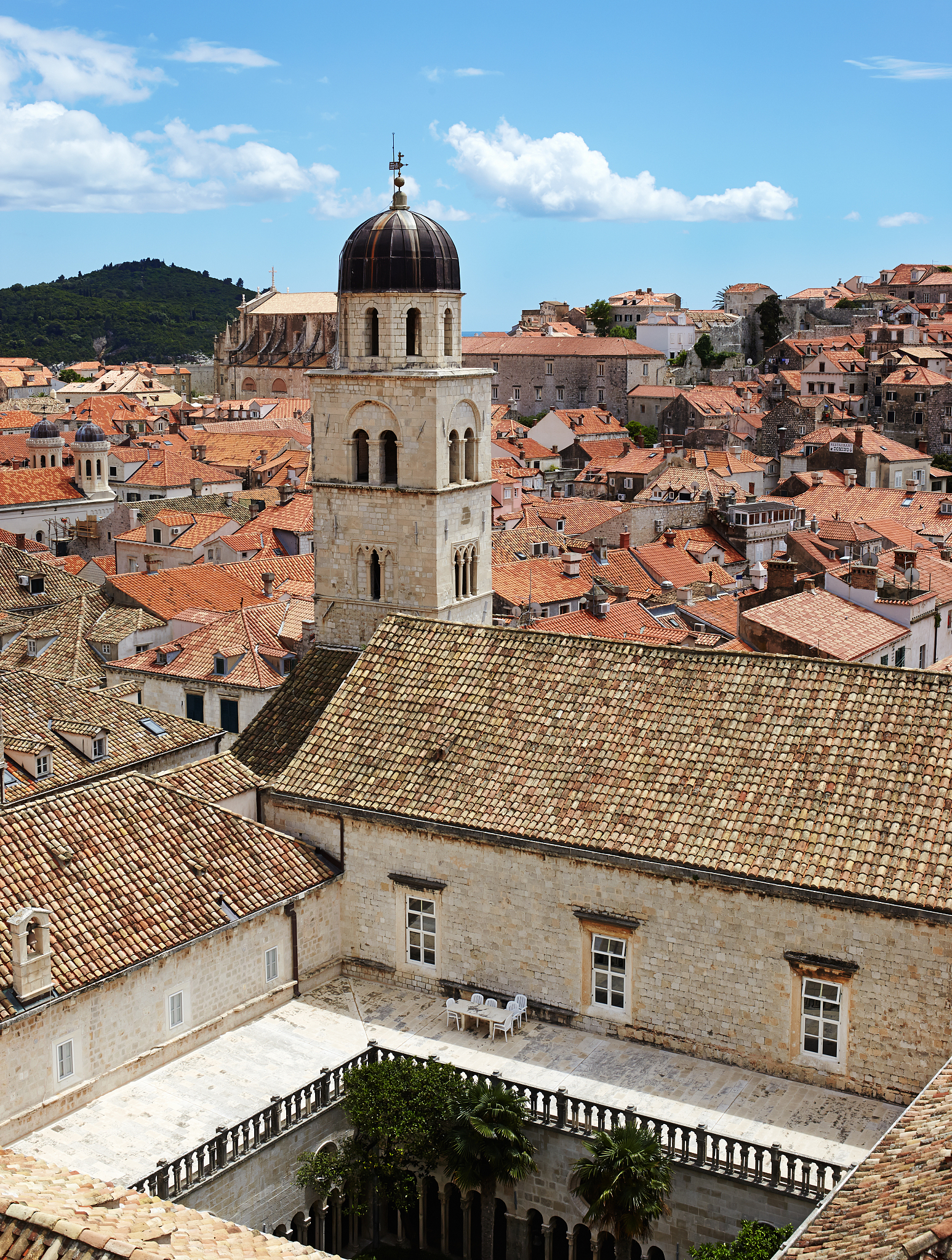 view of franciscan monastery from dubrovnik walls.