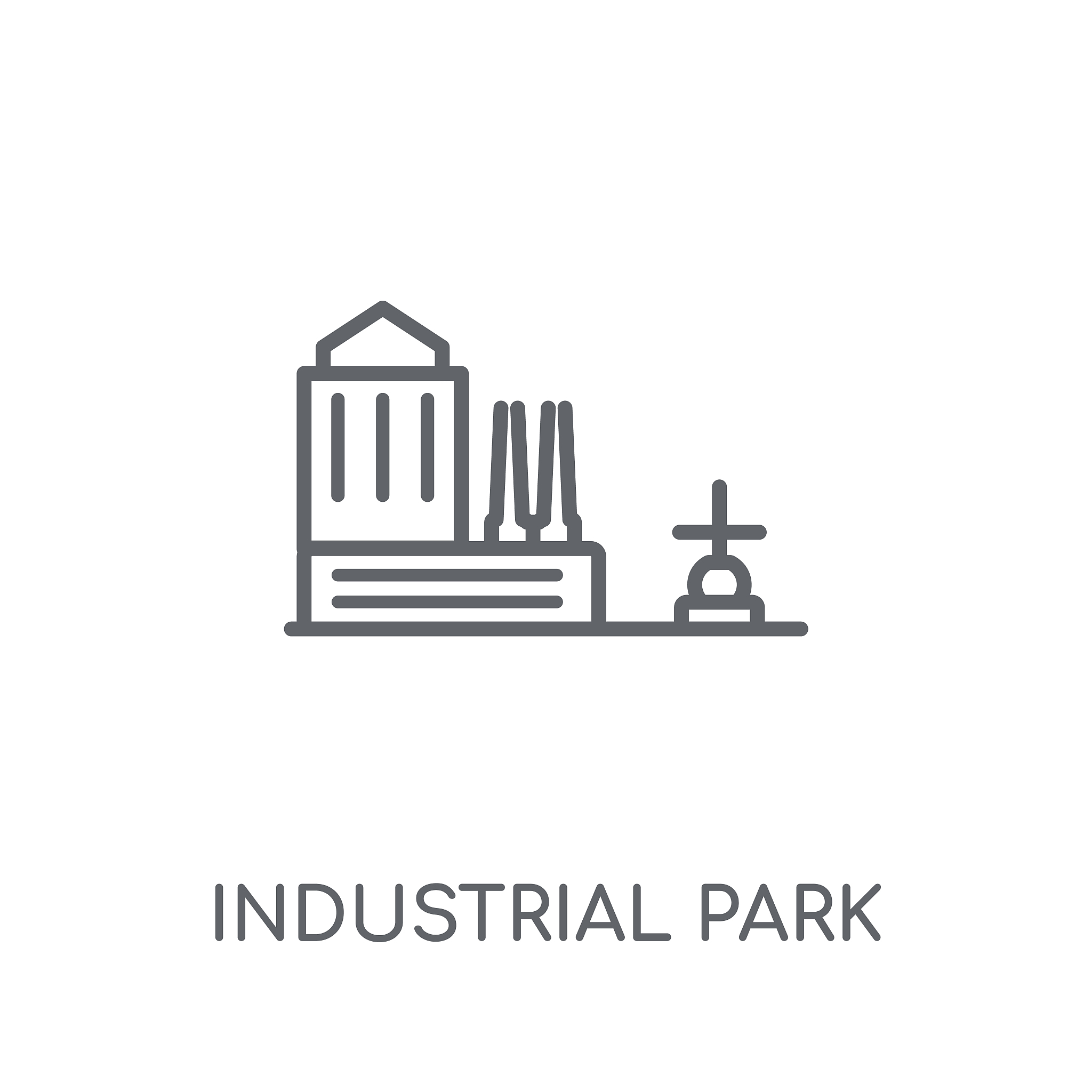 industrial park linear icon. modern outline industrial park logo