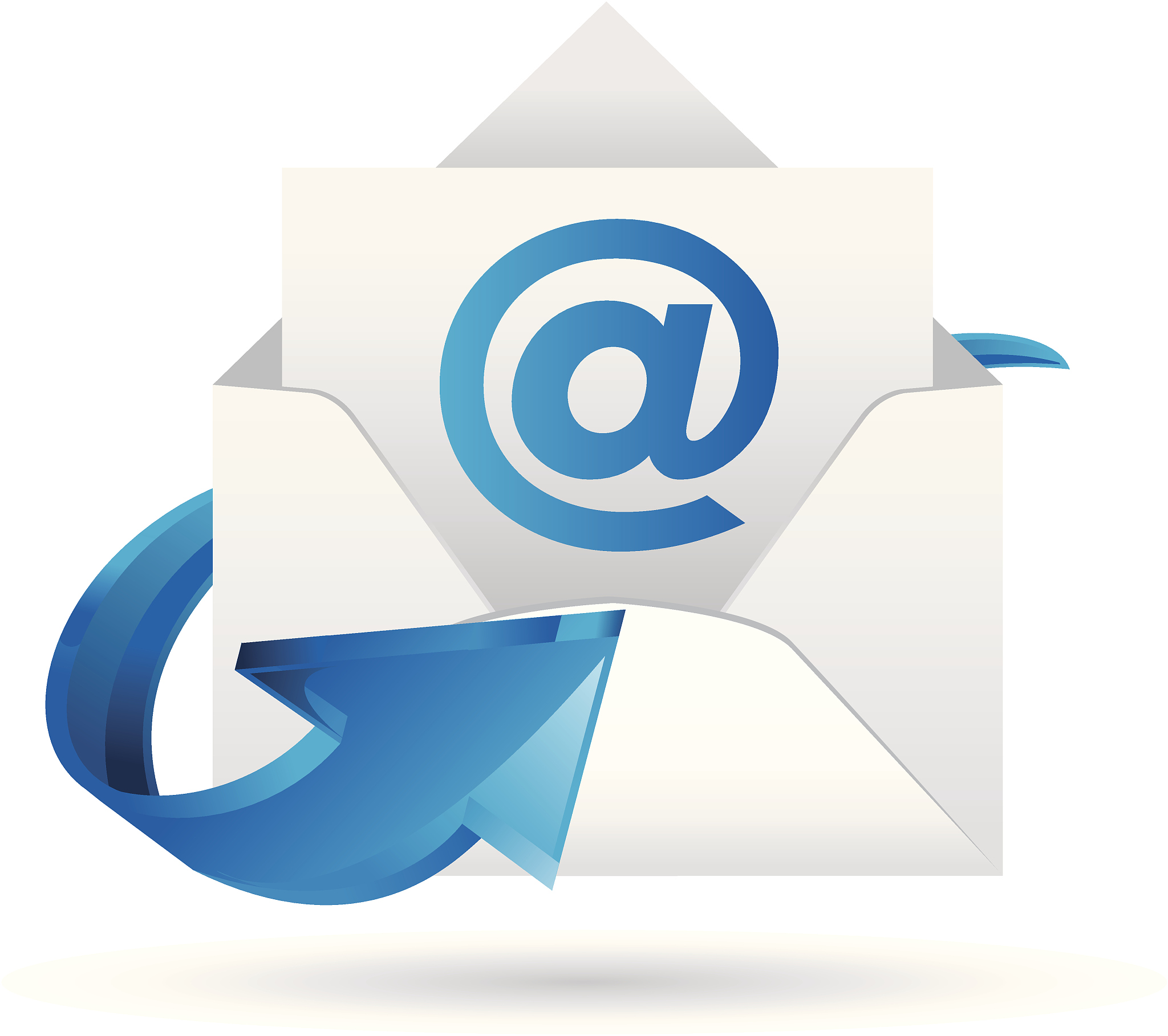blue and white email envelope icon