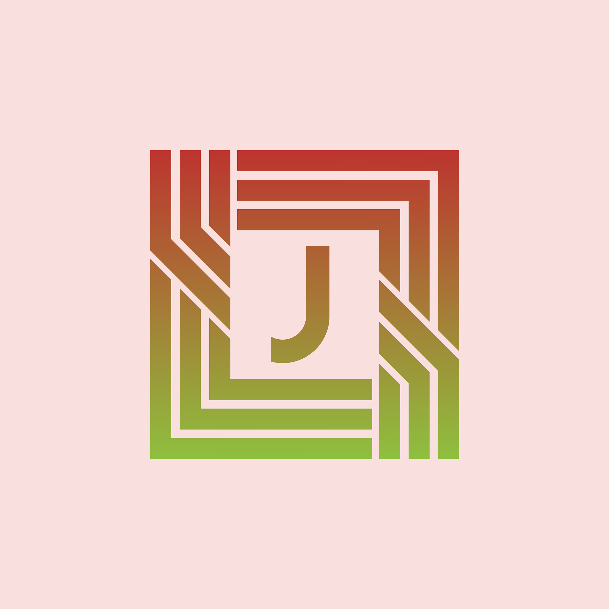 technology initial letter j icon design
