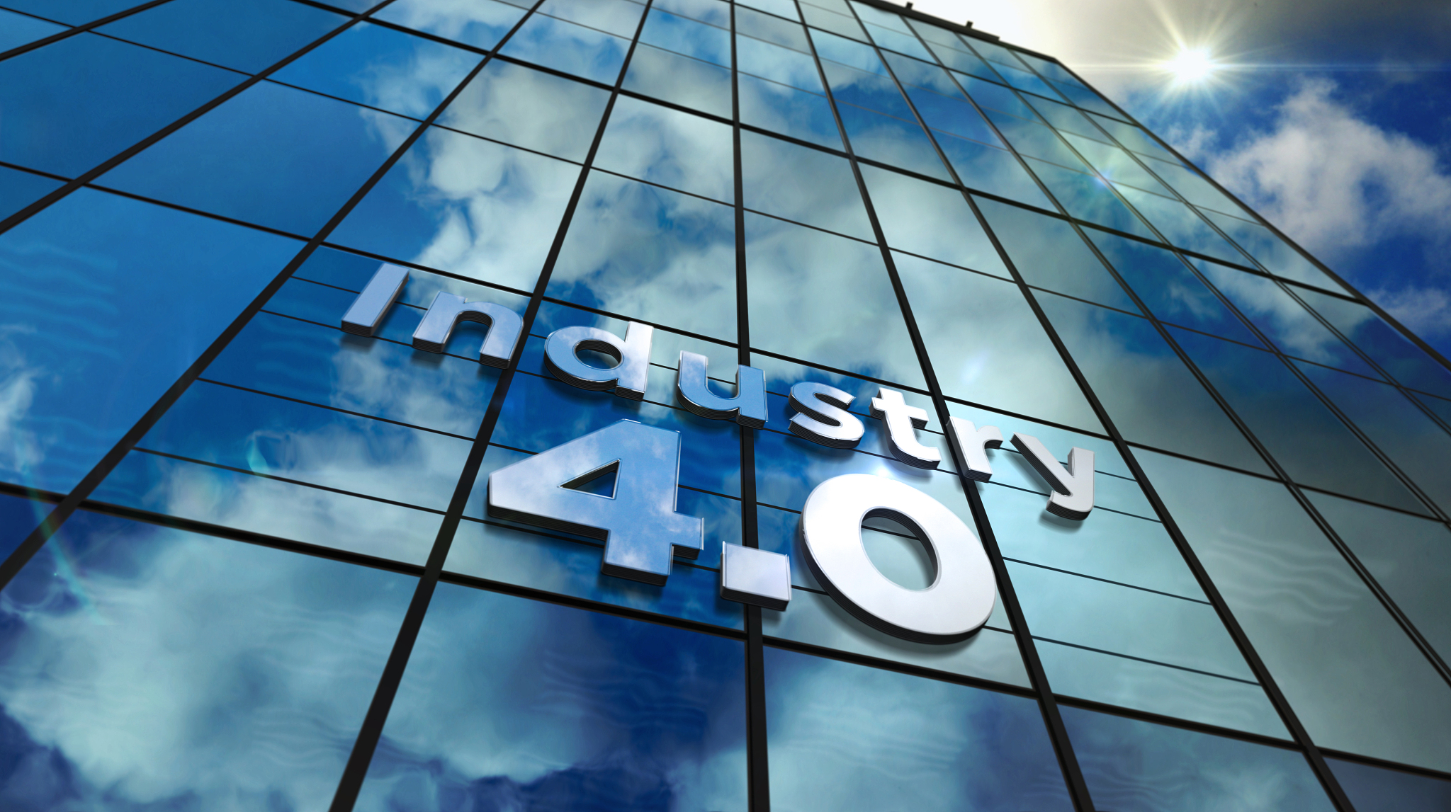 industry 4.0 glass mirrored building