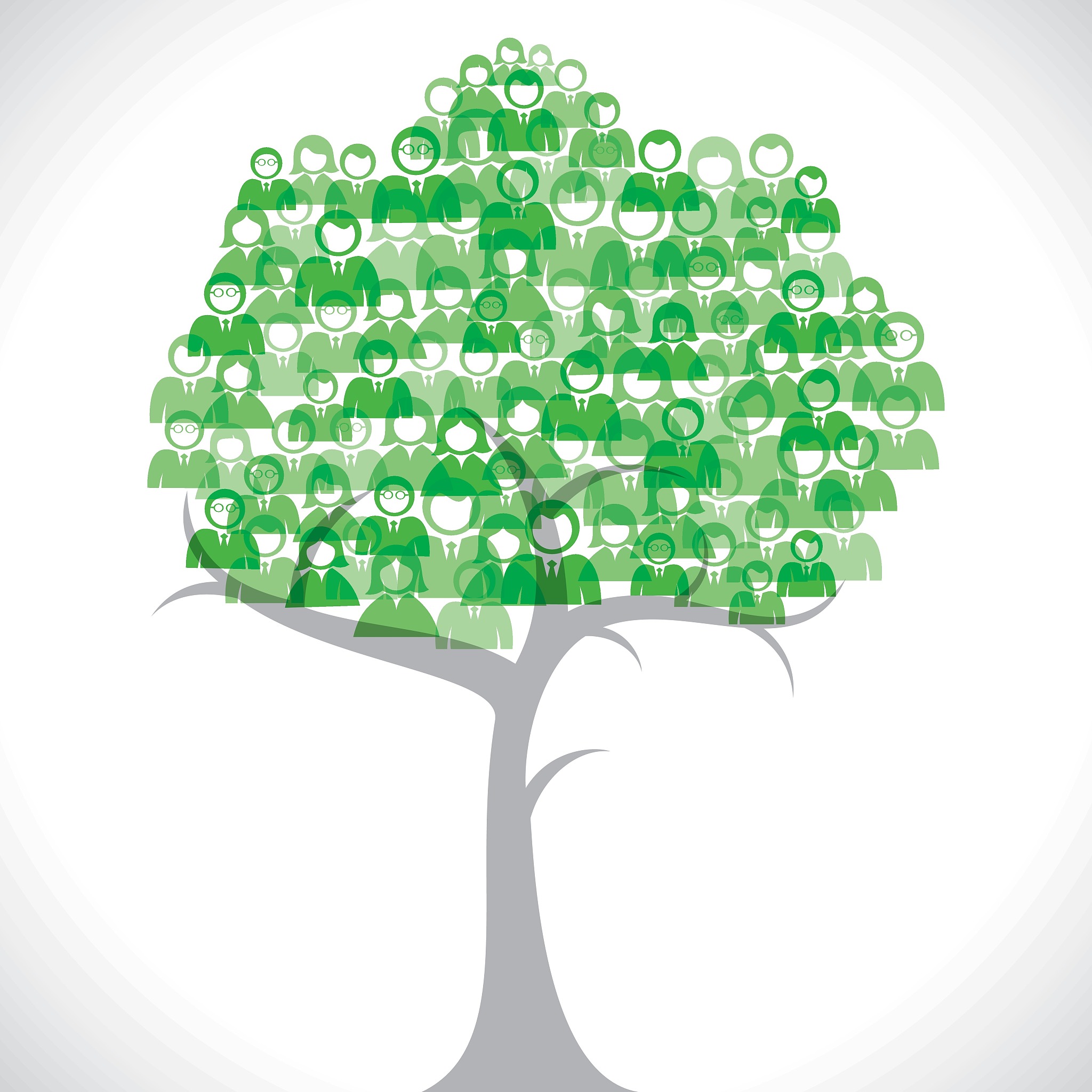 green businessmen tree