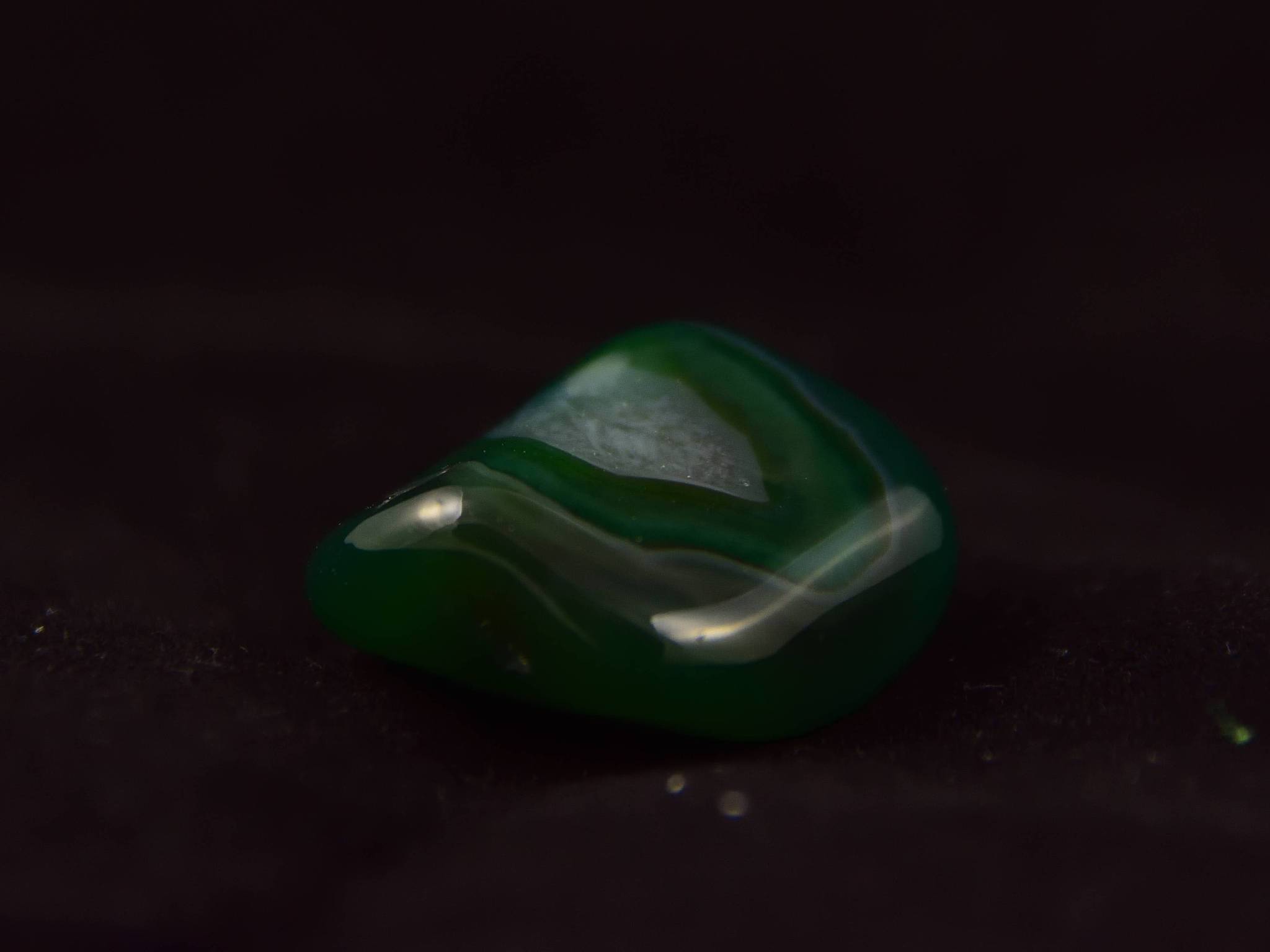 green agate (gemstone) on isolated background