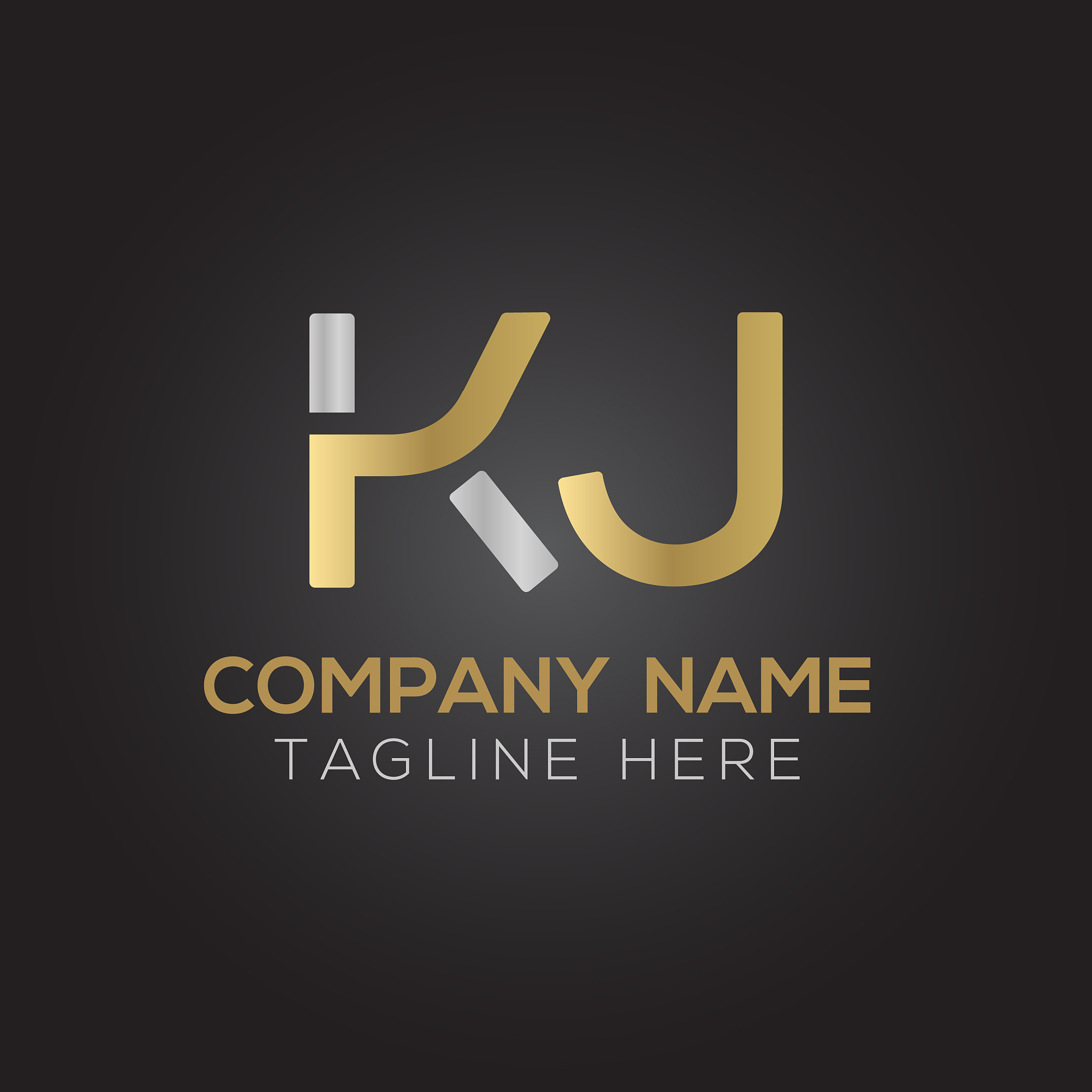 initial alphabet kj logo design template abstract