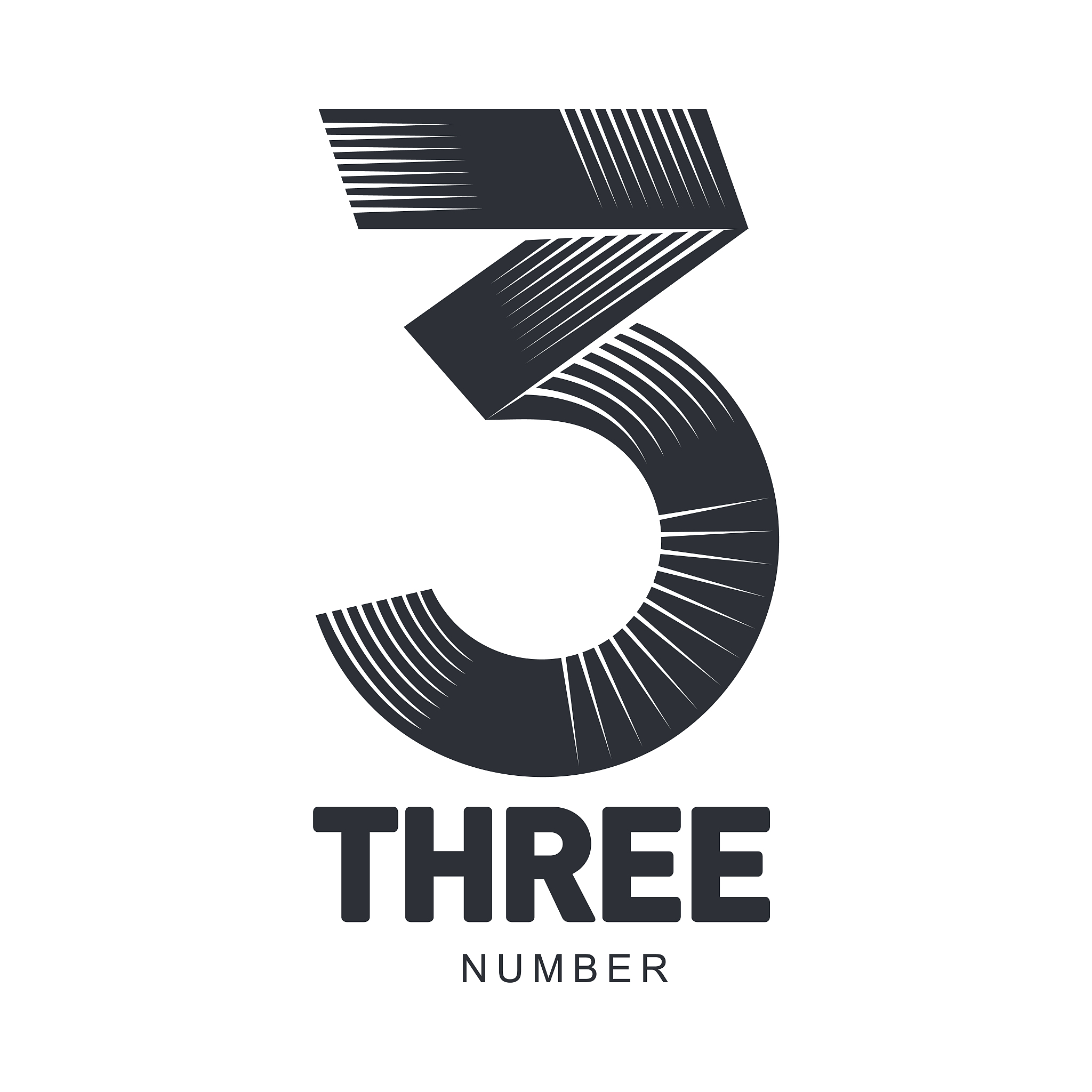 vector illustrations of number three templates
