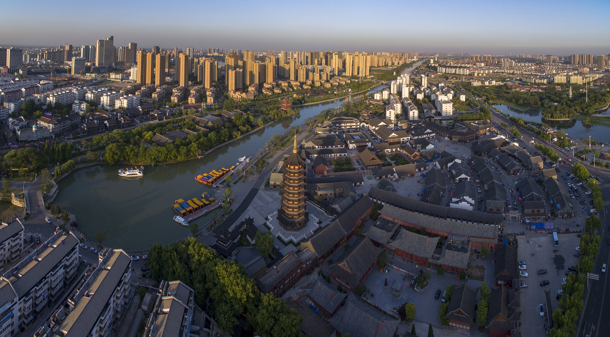 运河之都江苏省淮安市城市风光