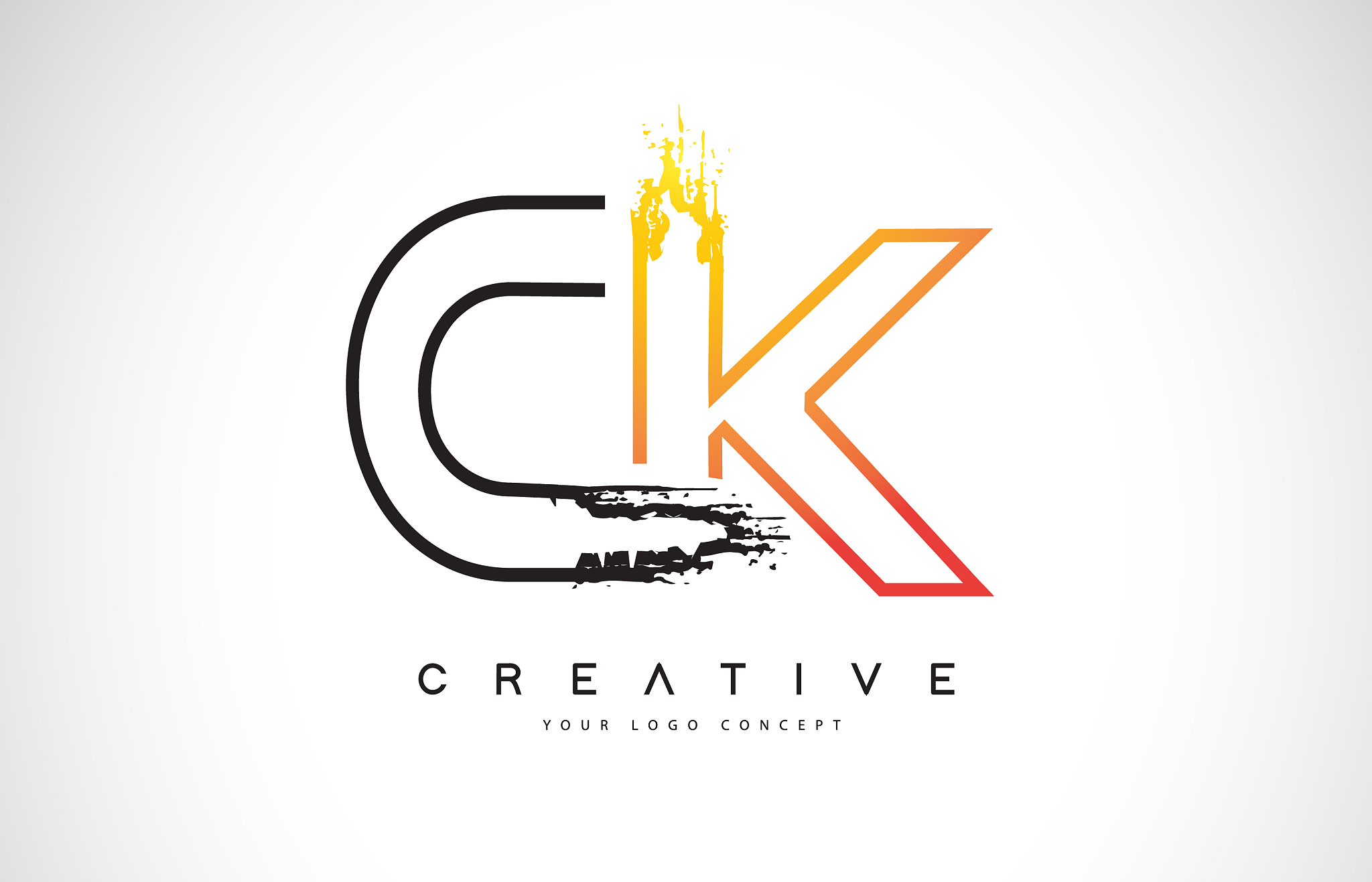 ck creative modern logo design with orange and