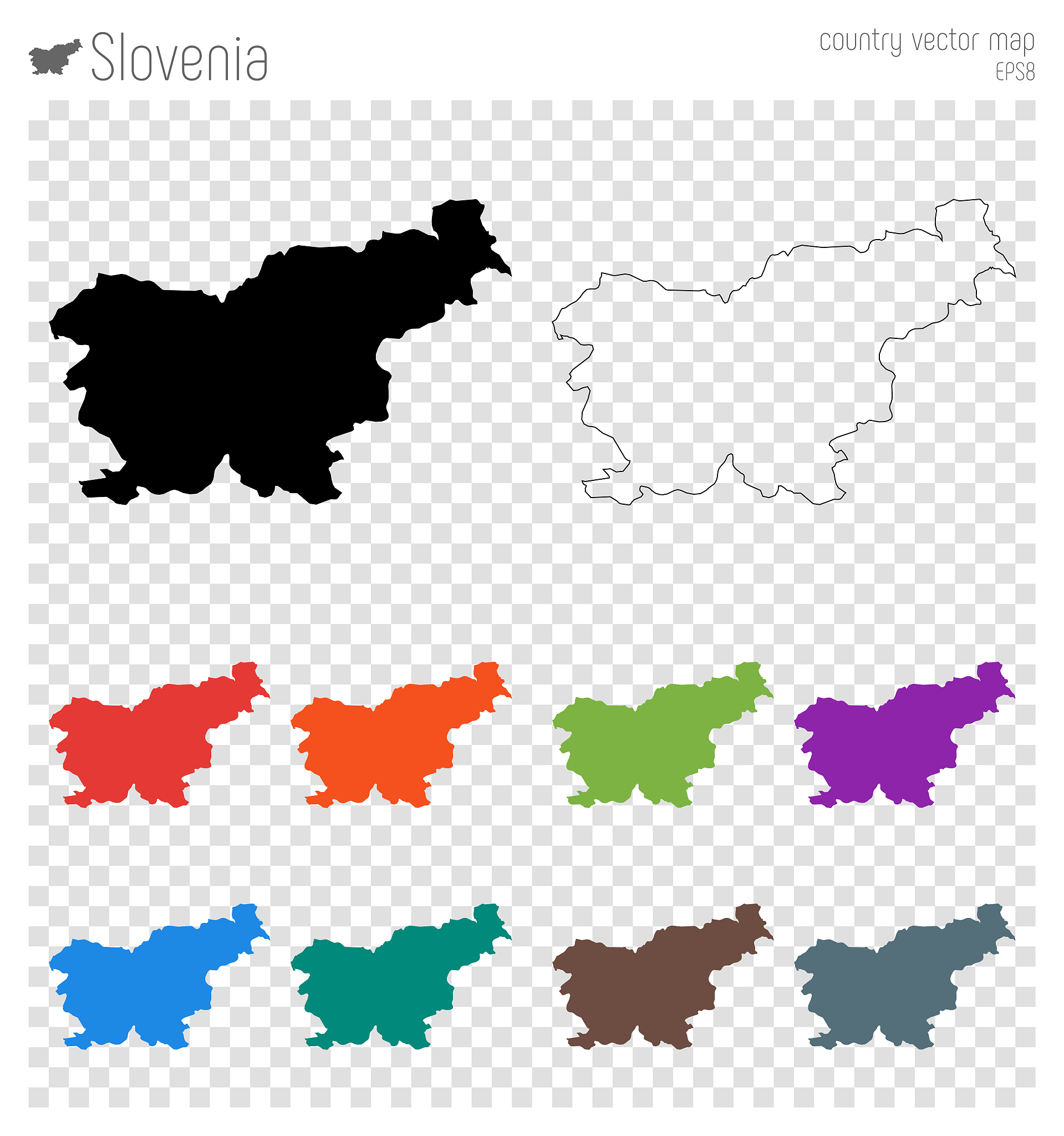 slovenia high detailed map.