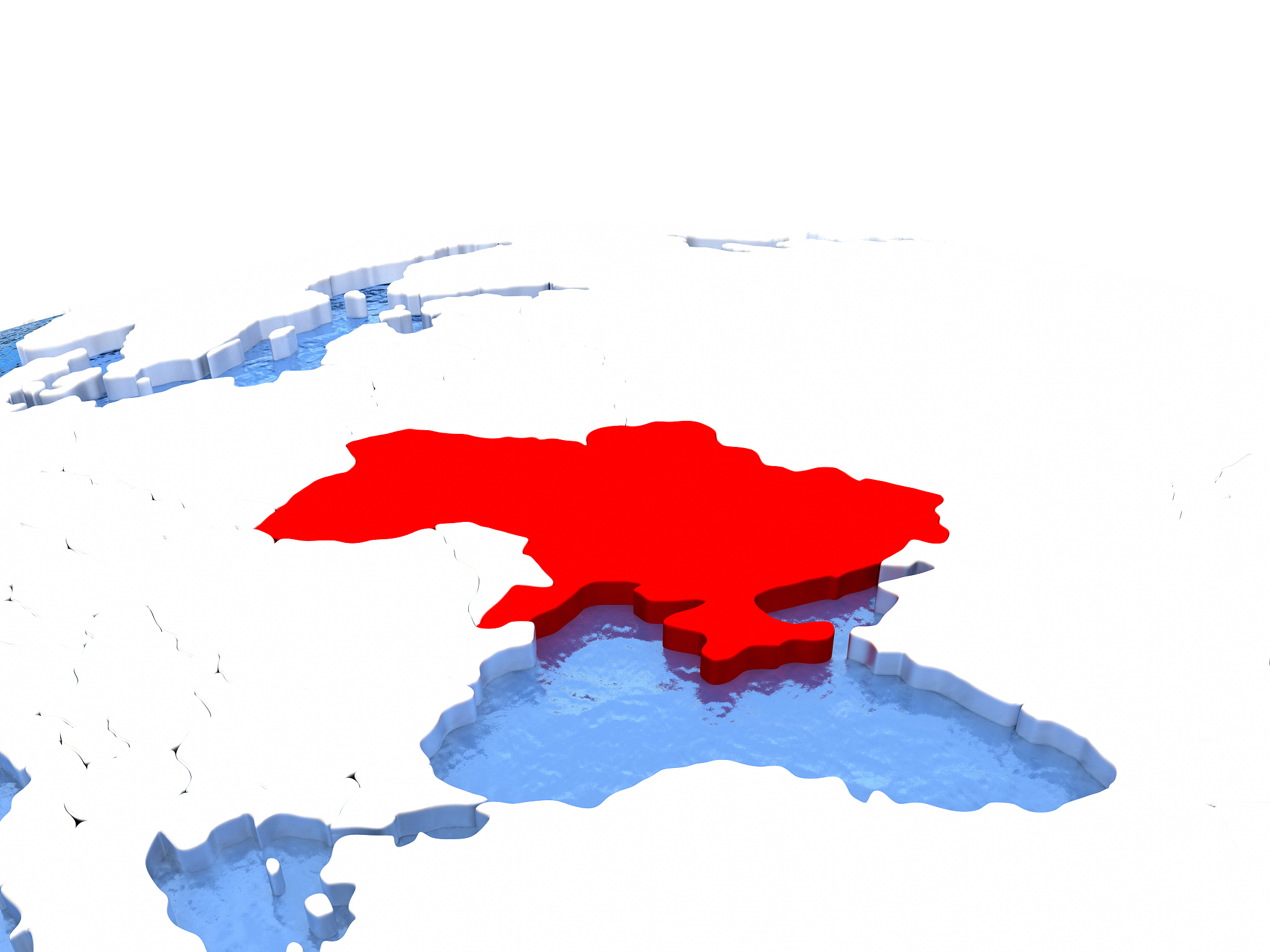 map of ukraine on globe