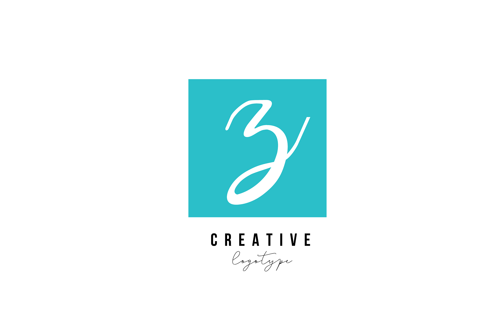 blue z square alphabet letter logo icon design