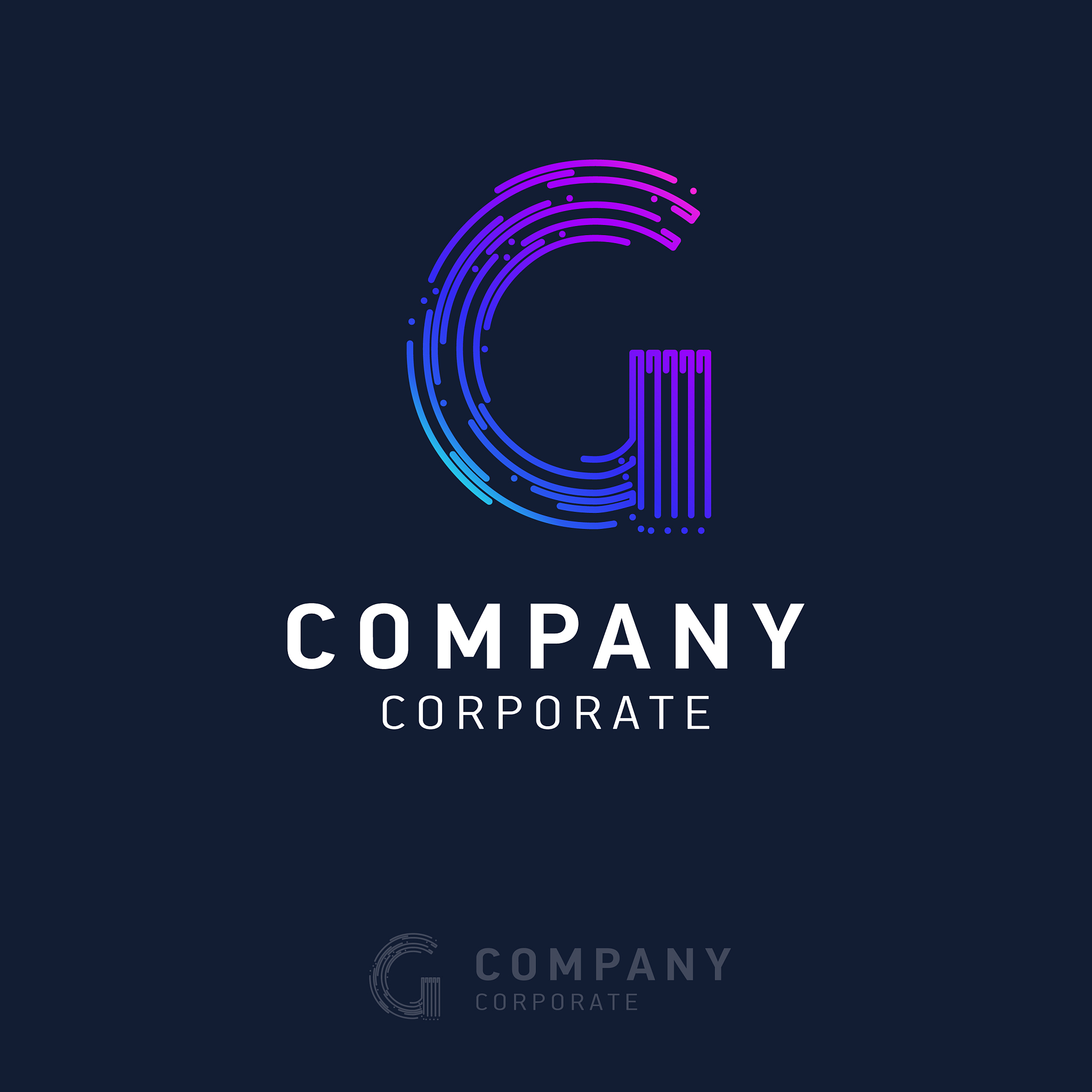 g company logo design with visiting card