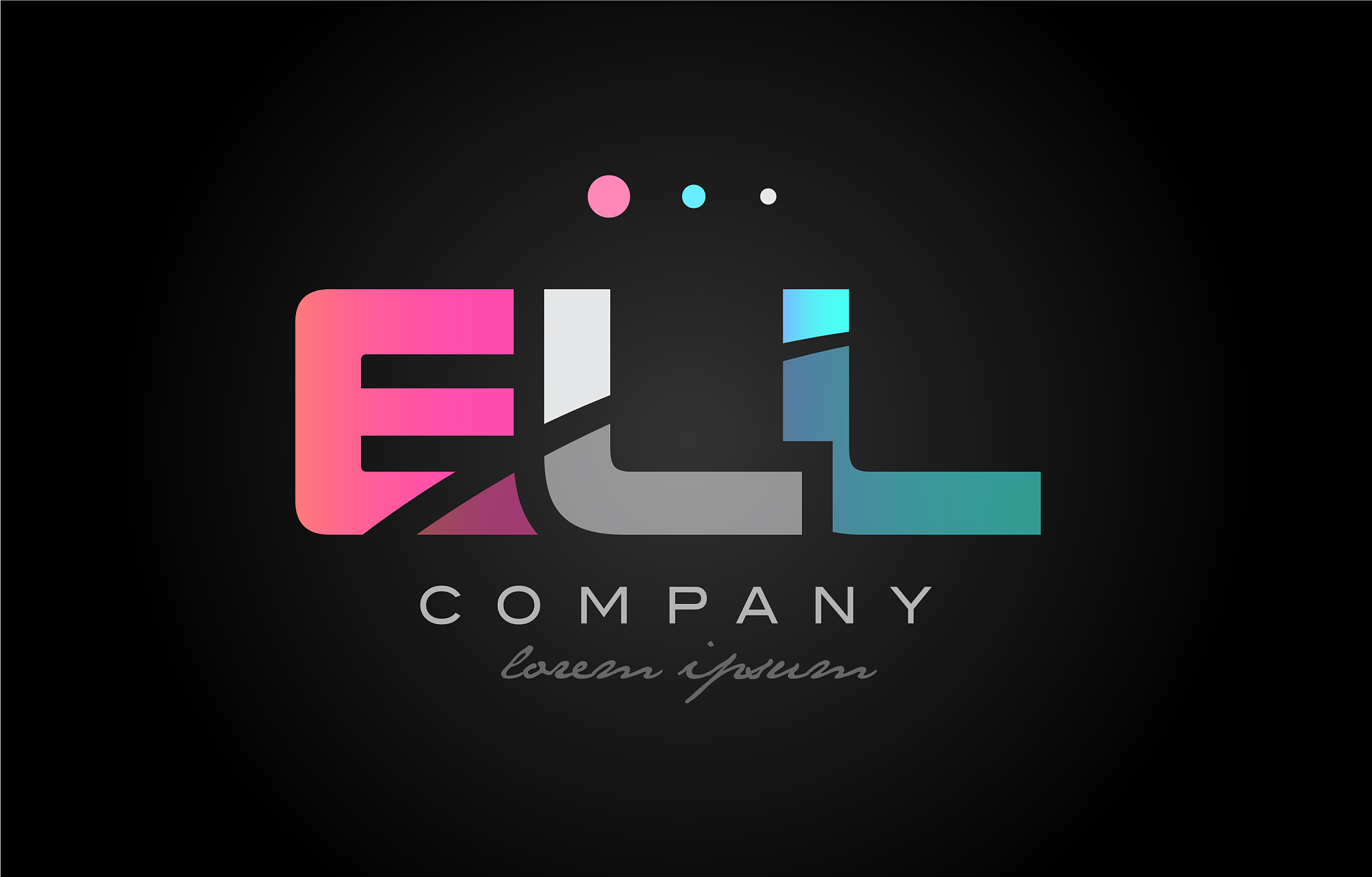 ell e l l three letter logo icon design