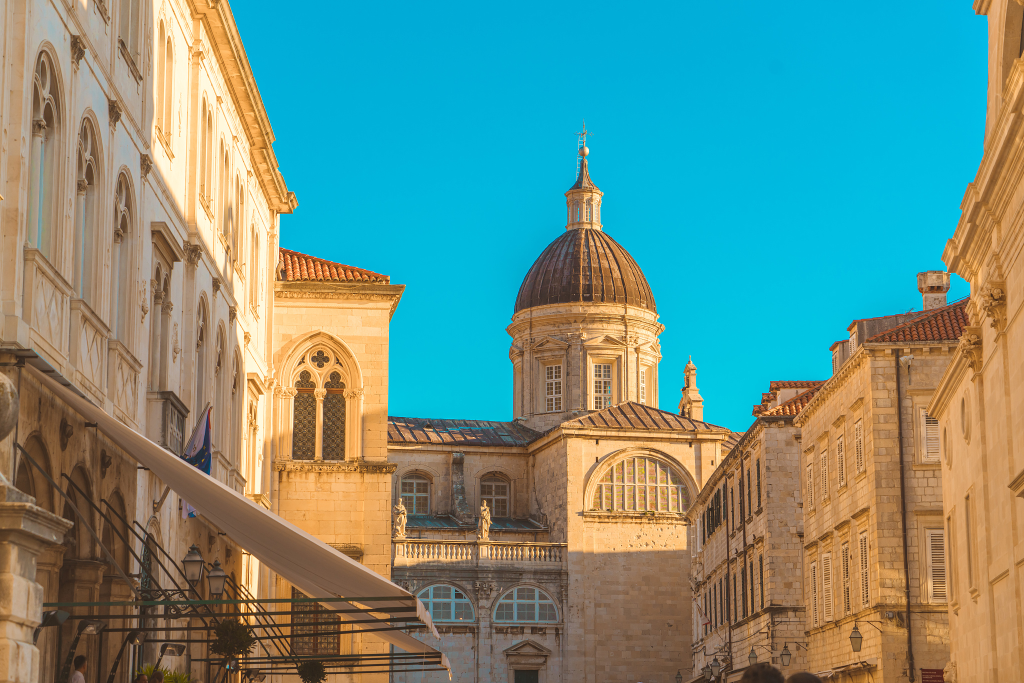architecture of the old town of dubrovnik, croatia. scenic eveni
