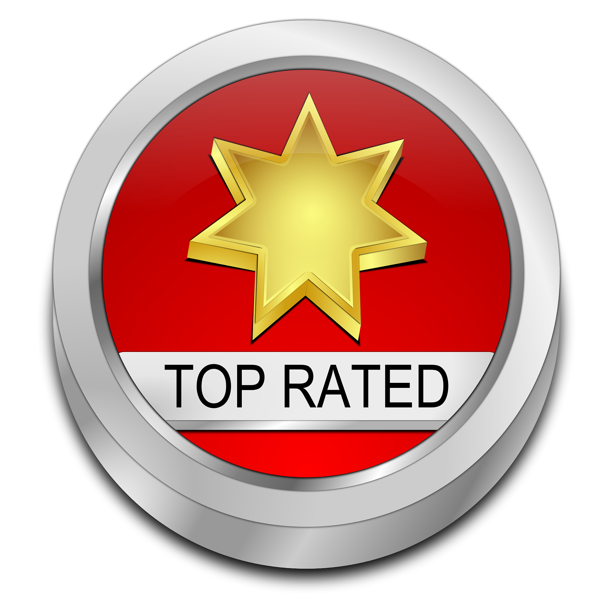 top rated button - 3d illustration