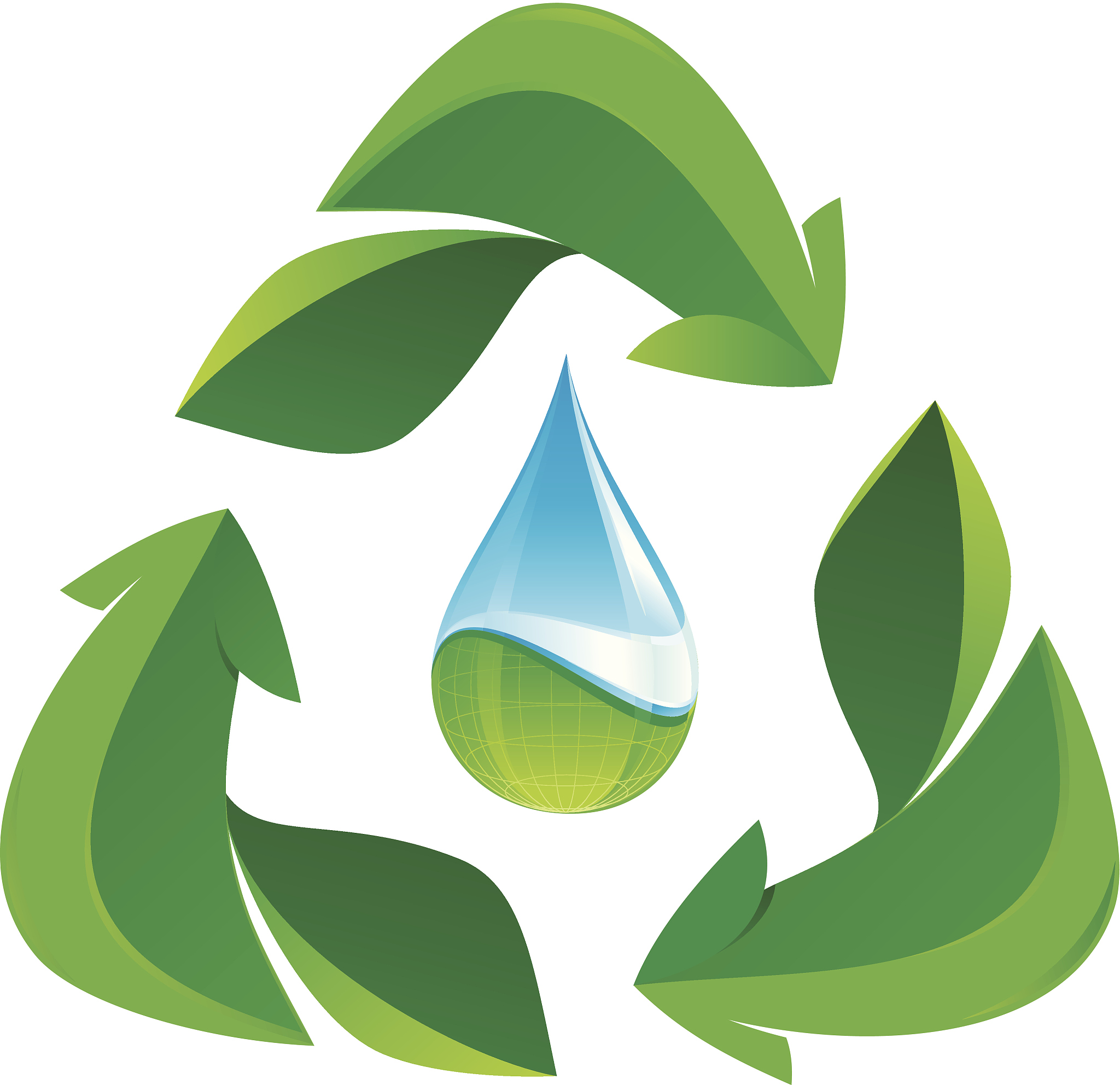 recycle leafs and water drop
