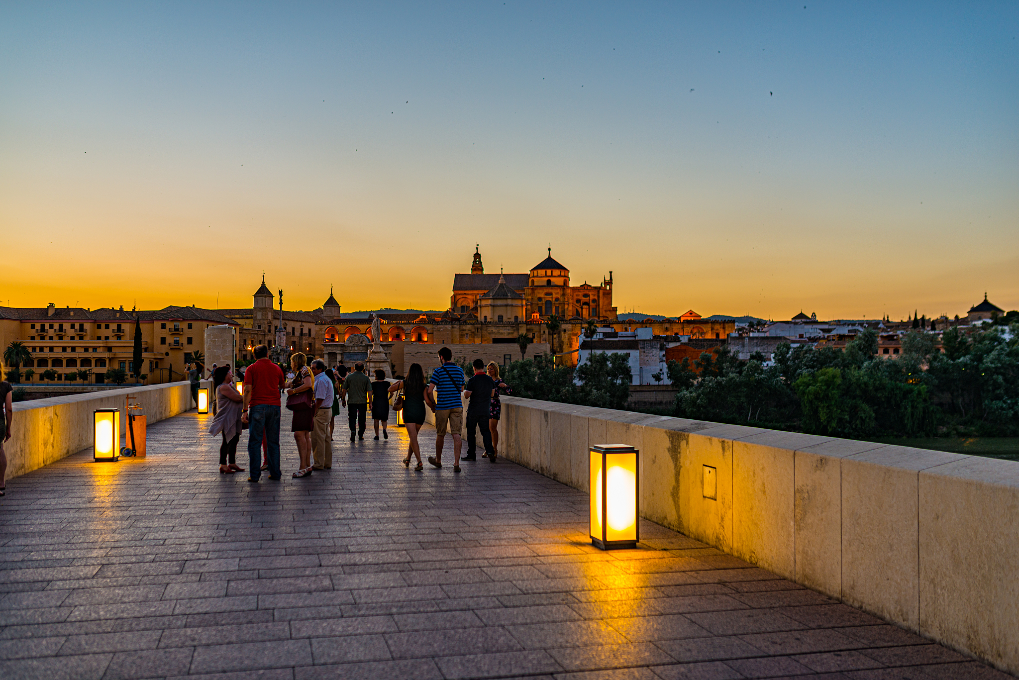 mosque-cathedral and roman bridge of cordoba, andalusia, spain
