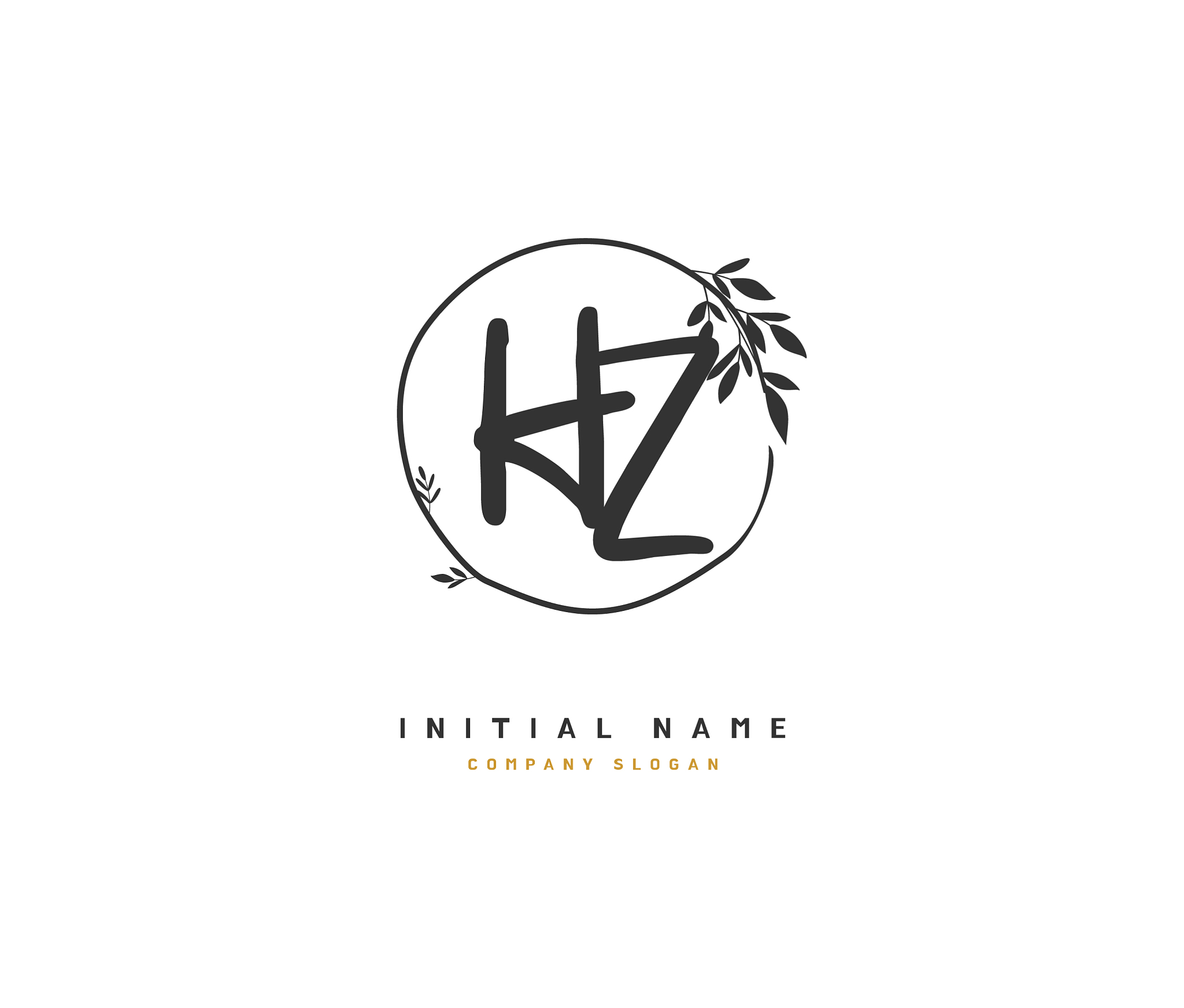 h z beauty initial logo handwriting logo of